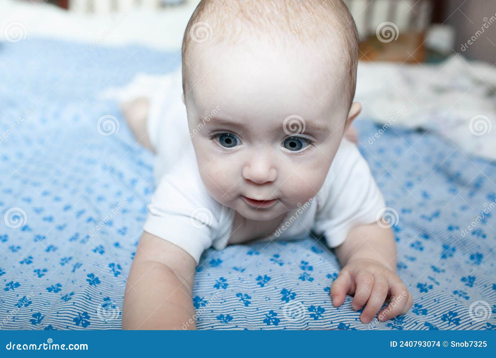 Wallpaper #9mdFCpMBSpphPi3-NNO0378 Little Baby on the Bed Stock Photo Image of Crawling 240793074