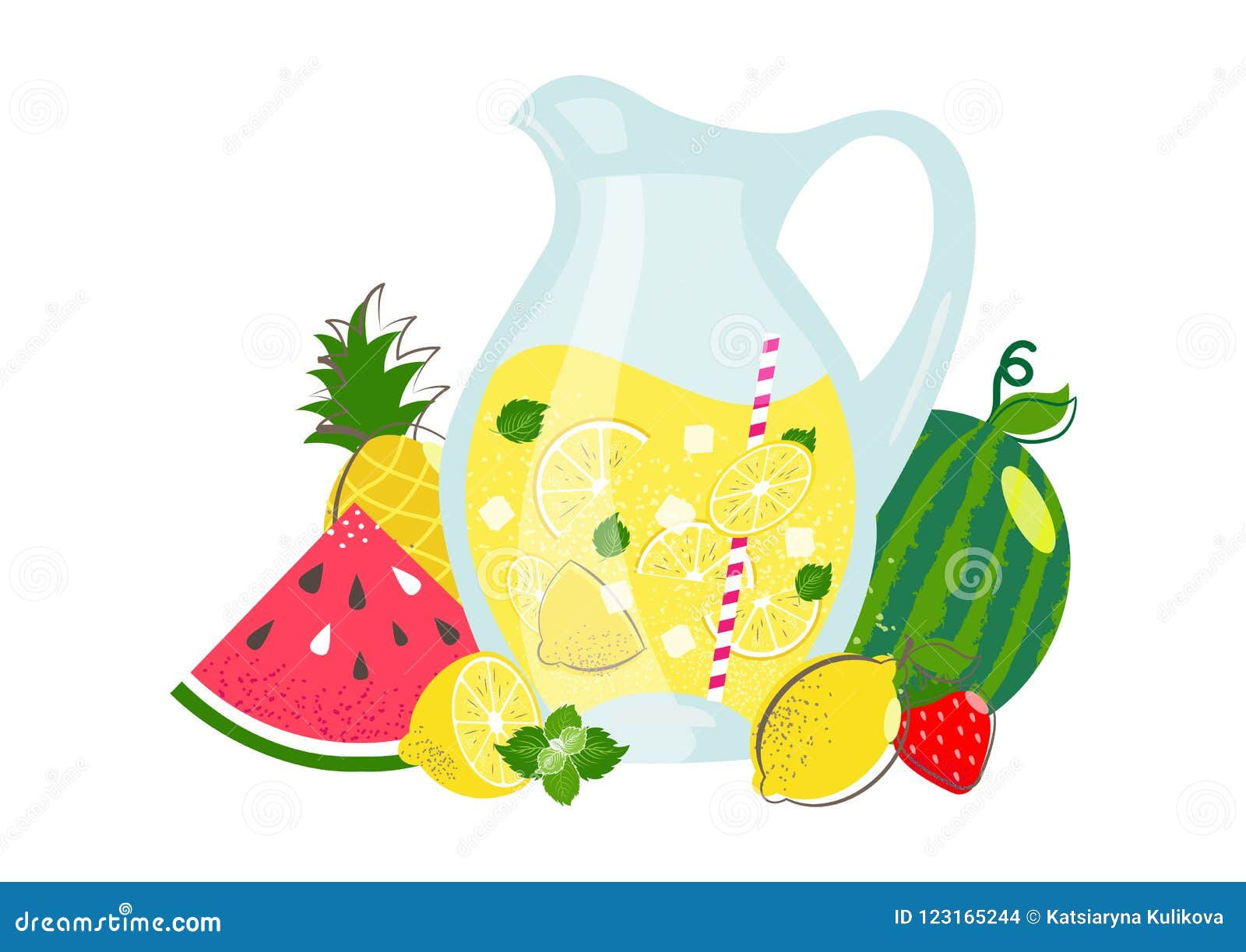 Wallpaper #3mcEEpMBSpphPi3-A_nF260 Lemonade and Summer Fruits Stock Vector Illustration of Glass 123165244
