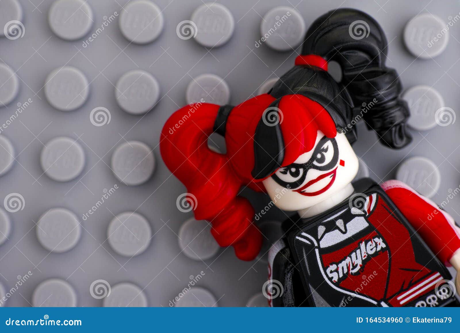 Wallpaper #ygO6ZZMBpyOg8YnEStne85 Lego Harley Quinn on Gray Baseplate Editorial Image Image of