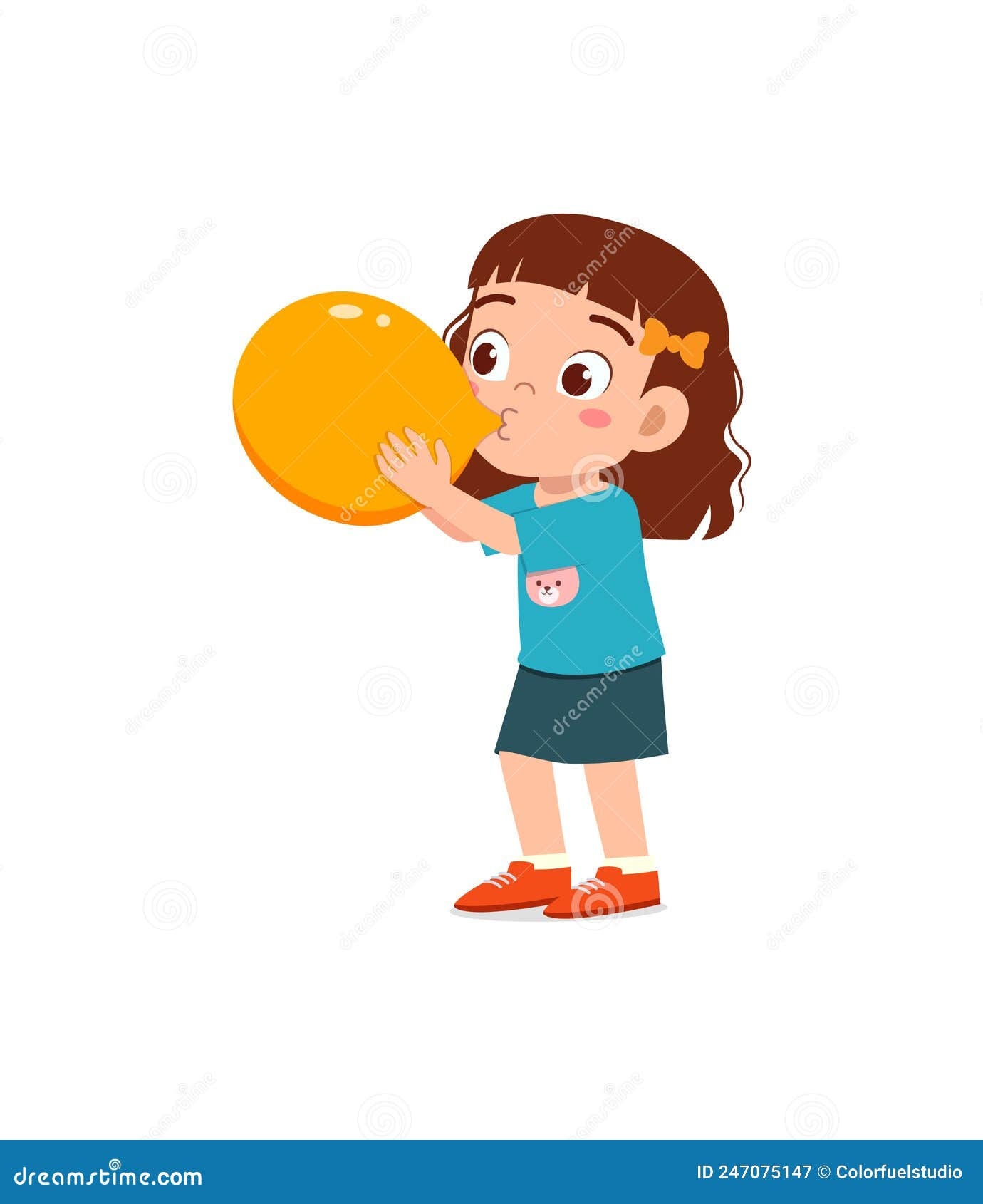 Wallpaper #JBVKNpMB-CQNECa2ESf_61 Little Kid Standing and Blowing a Balloon Stock Vector Illustration