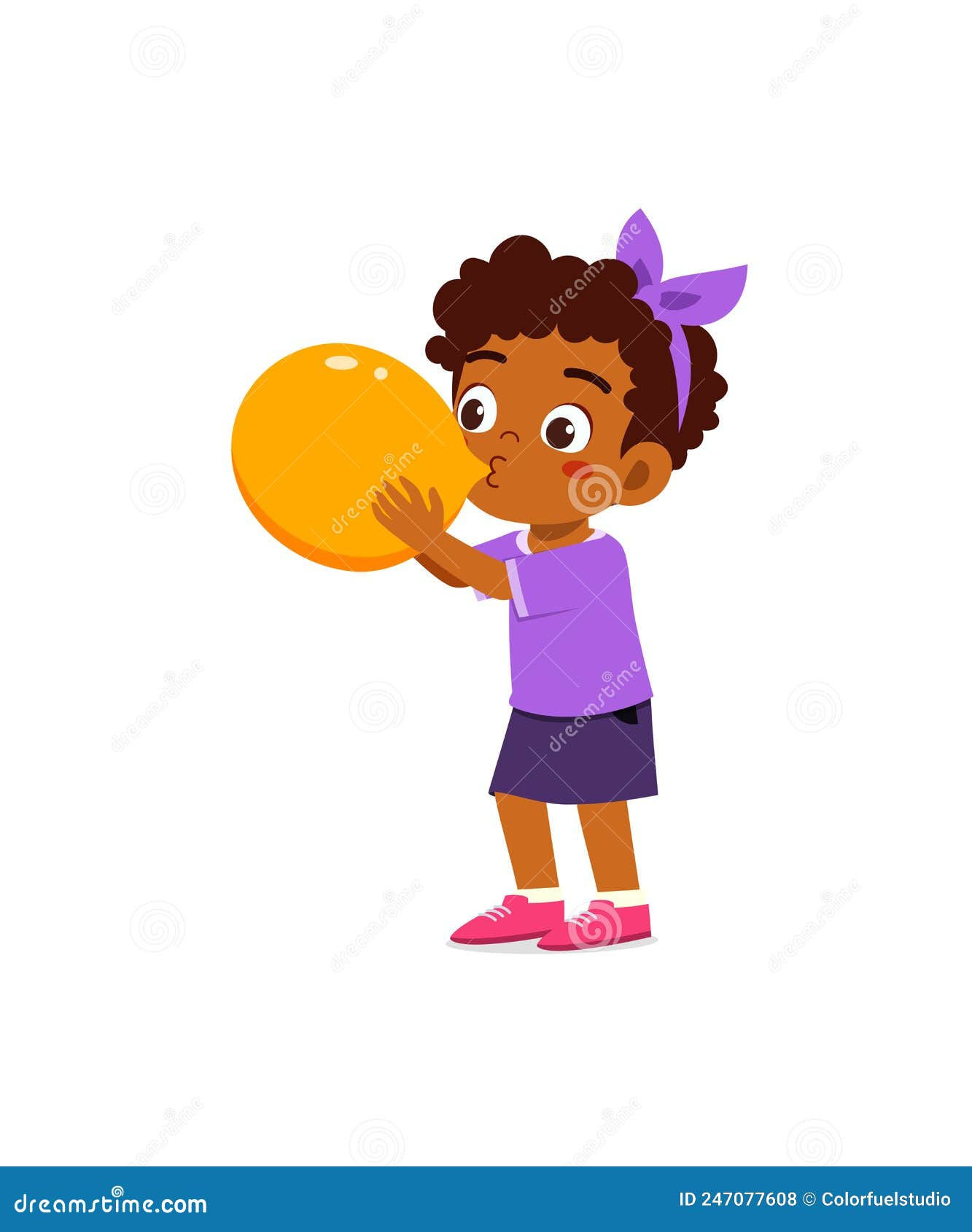 Wallpaper #JBVKNpMB-CQNECa2ESf_98 Little Kid Standing and Blowing a Balloon Stock Vector Illustration