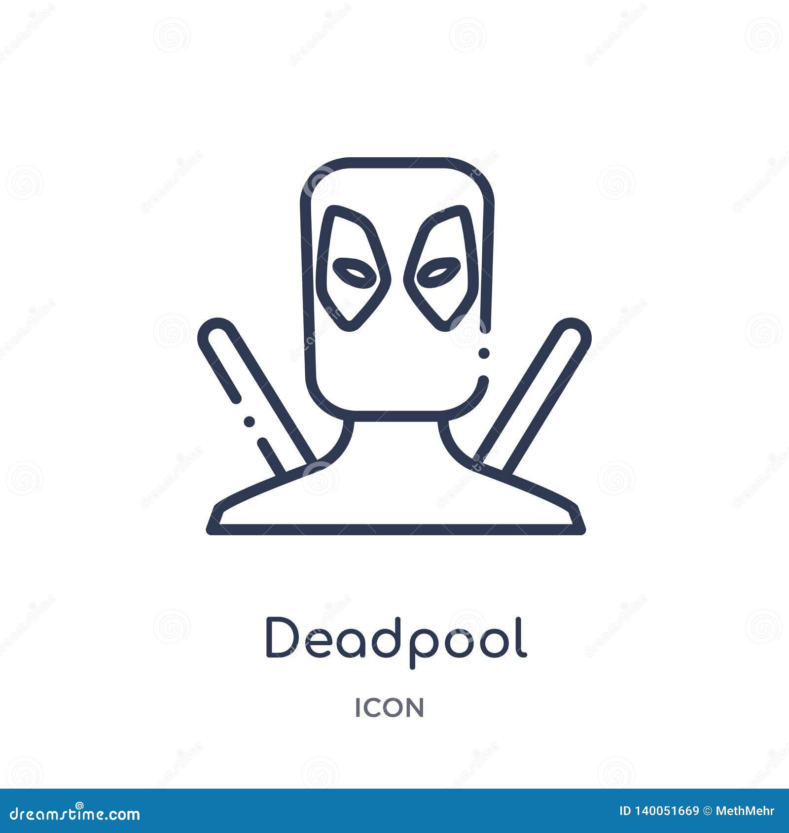 Wallpaper #_jNYM5MBcgDP3FvJV6ps134 Linear Deadpool Icon from Cinema Outline Collection Thin Line Deadpool