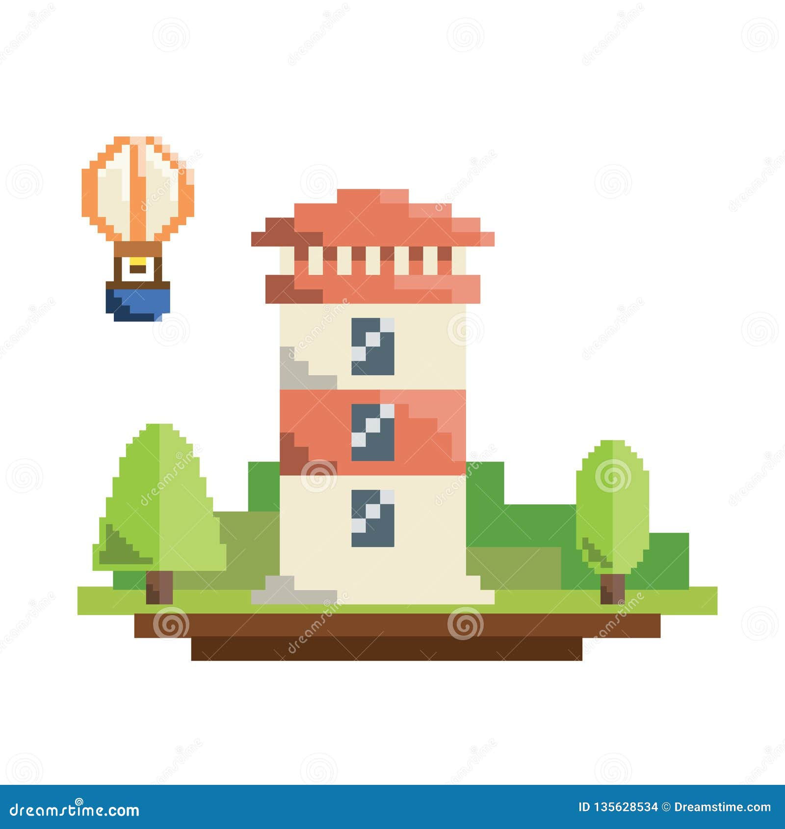 Wallpaper #a0D6MJMBJhL2WPbaiMSr309 Lighthouse in Pixel Art Stock Illustration Illustration of City