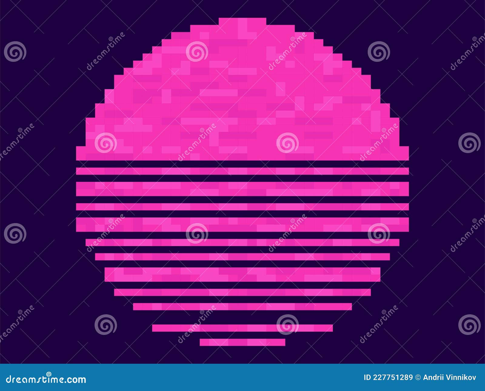 Wallpaper #42exDJMBSpphPi3-h9_r11 Retro Sunset 80s in Pixel Art Style 8 Bit Pink Sun Synthwave and
