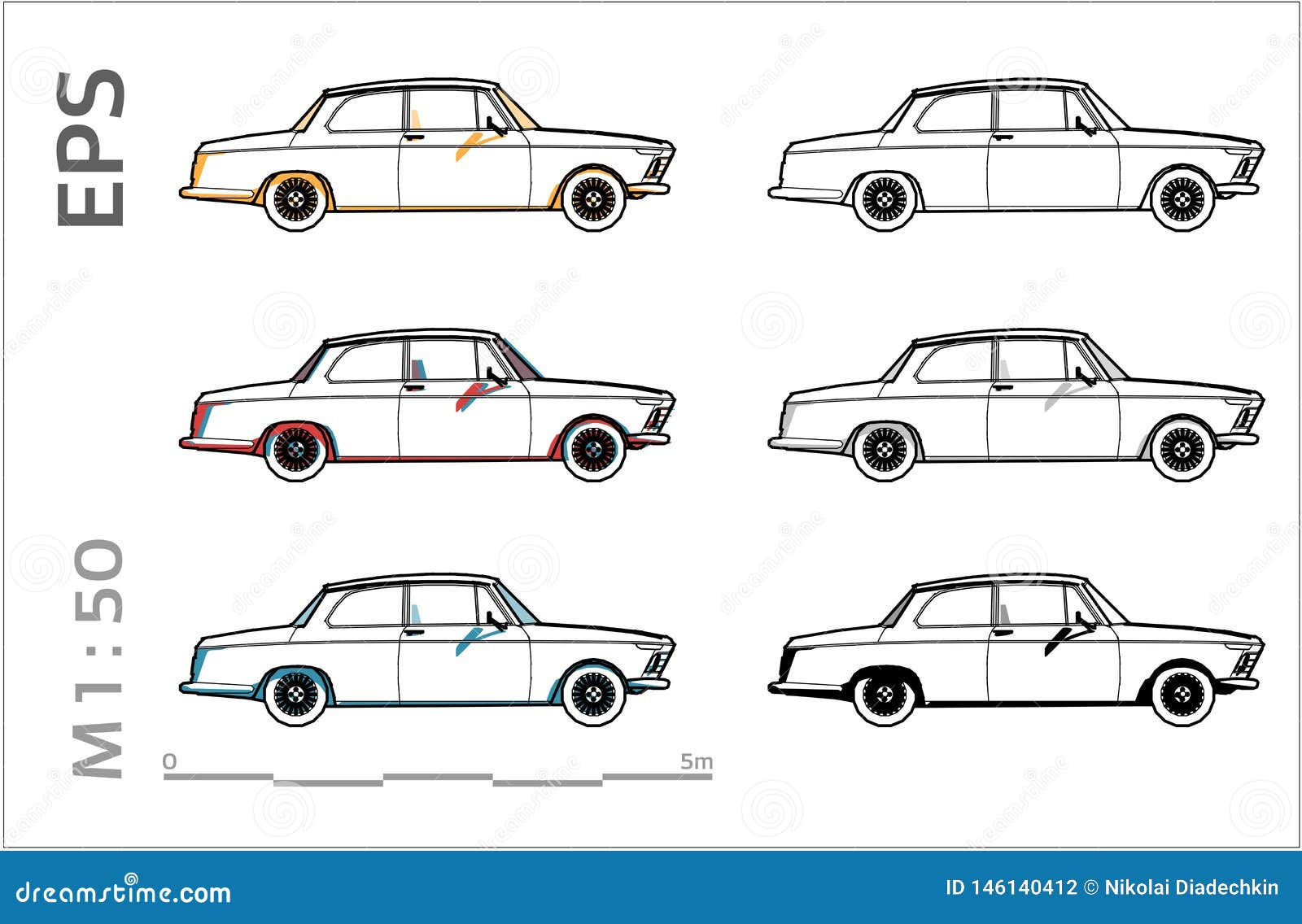 Wallpaper #-6UZMpMB0vj5YdARttKn321 Retro Old BMW Car Vector Icons Set for Architectural Drawing and