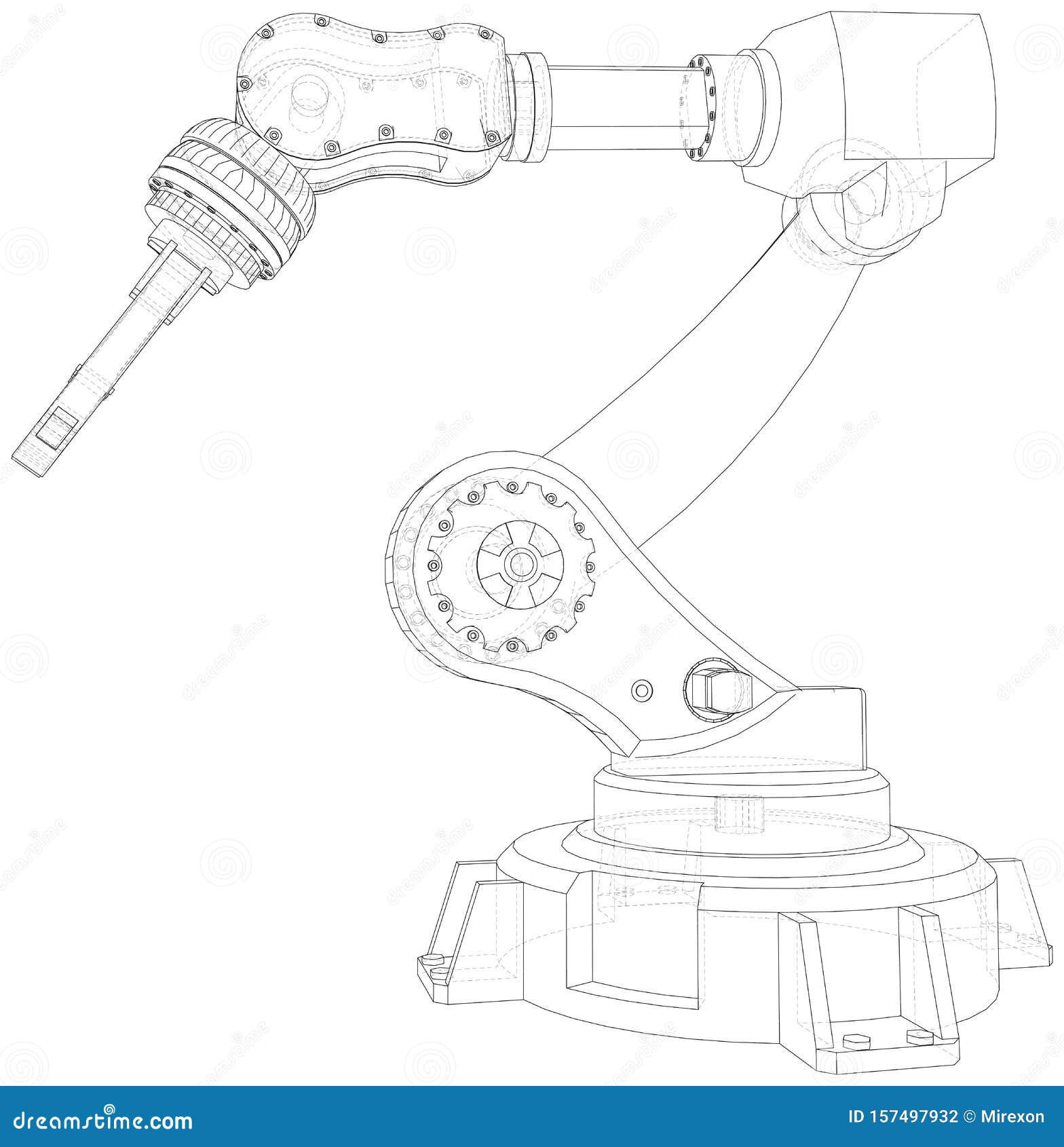 Wallpaper #m0ARMJMBJhL2WPba_L8Z123 Robot Arm Industrial Machinery Technical Illustration Wire Frame