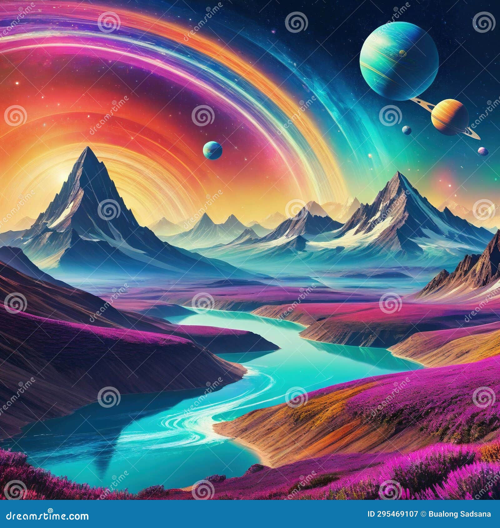 Wallpaper #PV7nMpMBborbLbczbmCQ119 A Retro Outer Space with Colorful Swirling and Futuristic Taking