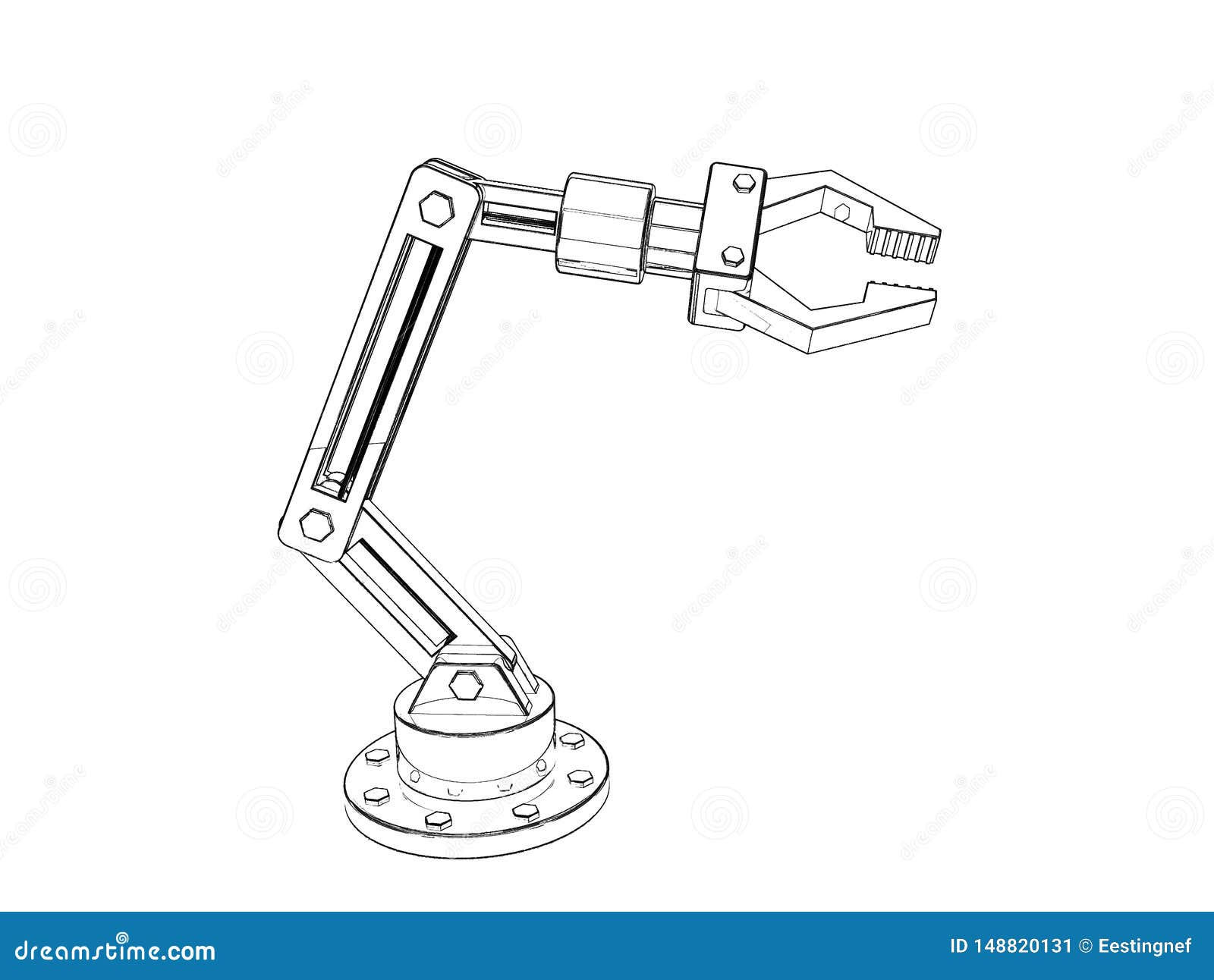 Wallpaper #m0ARMJMBJhL2WPba_L8Z11 Robotic Arm Isolated on White Background Stock Illustration