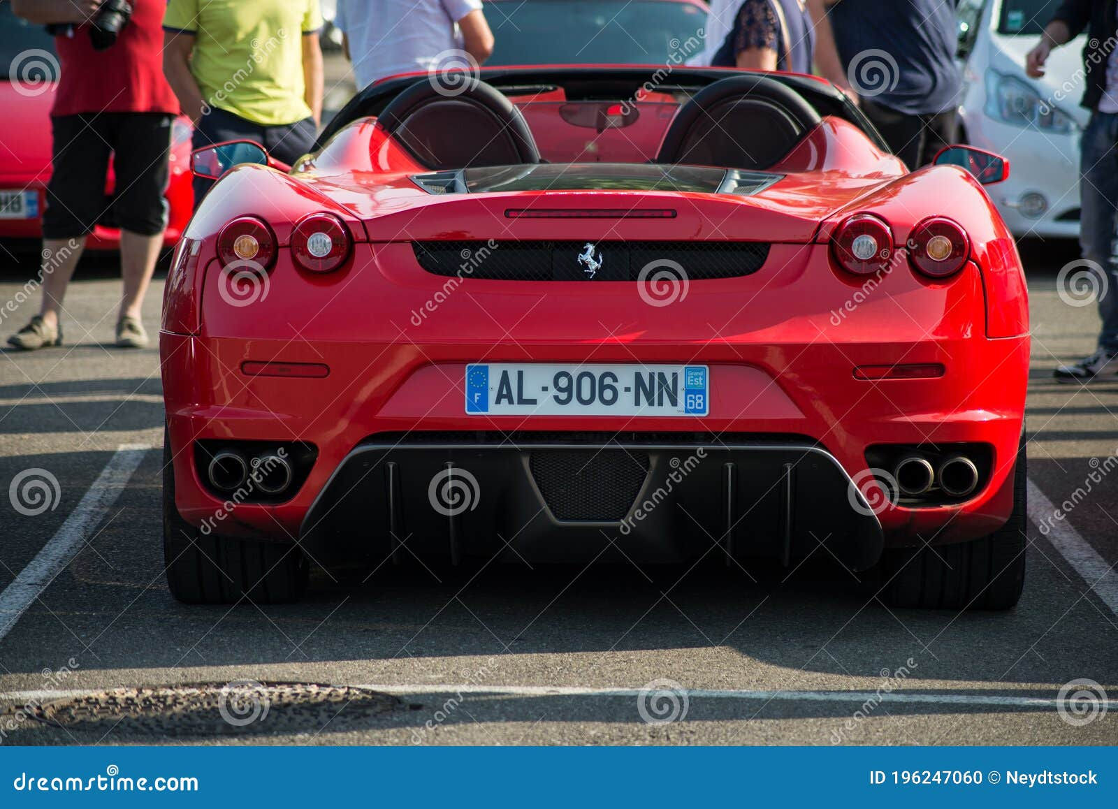 Wallpaper #CgBc6o4BSdW8dNouug8M14 Rear View of Red Ferrari F430 Spider Parked in the Street Editorial