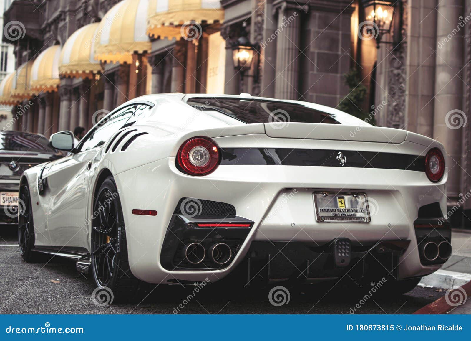 Wallpaper #mWcq6JIBSpphPi3-Rztp111 Rear View of a White Ferrari F12 Tdf Editorial Image Image of