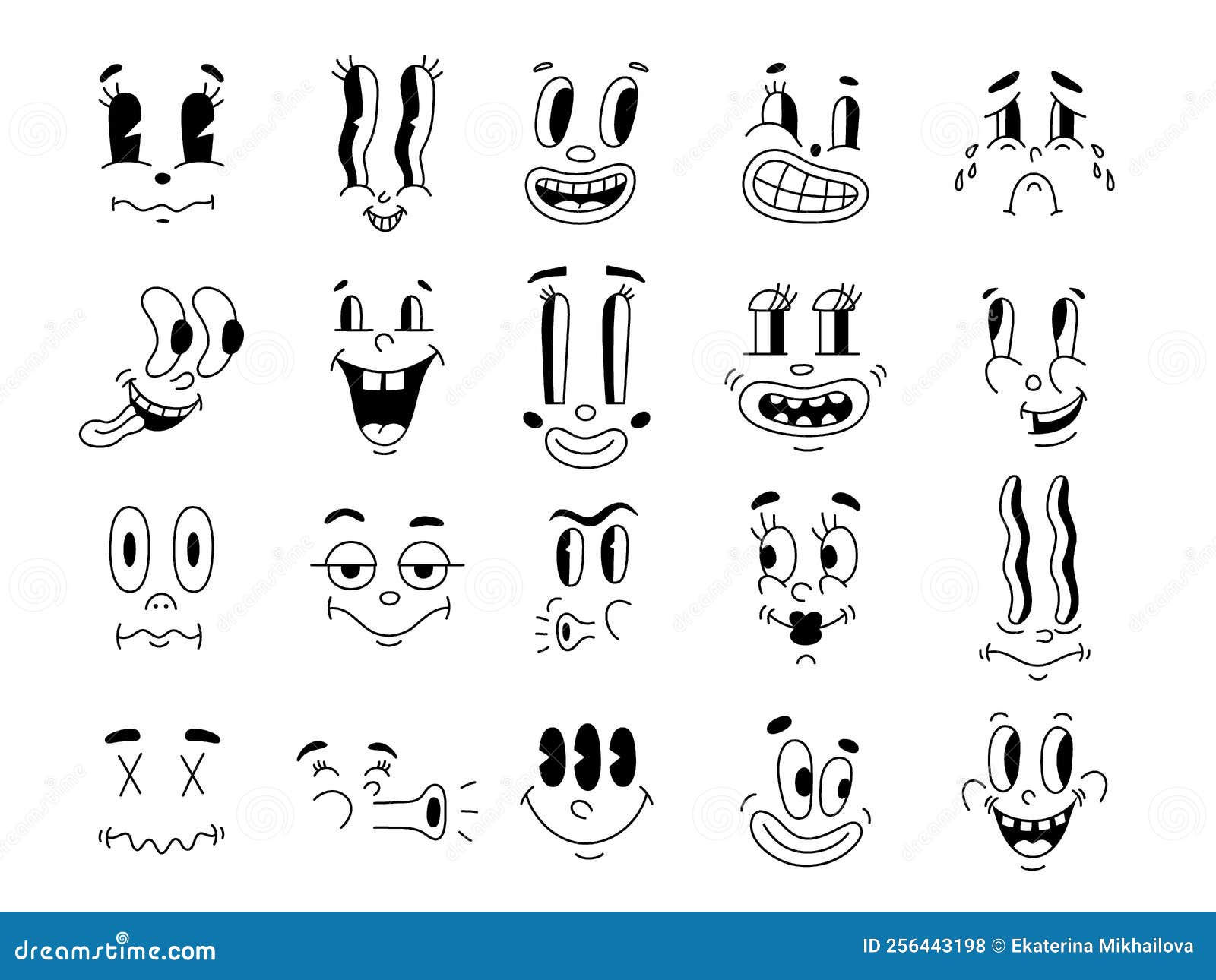 Wallpaper #PGiaG5MBSpphPi3-TiDb153 Retro 30s Characters Mascot Comic Faces Expression of the 50s 60s