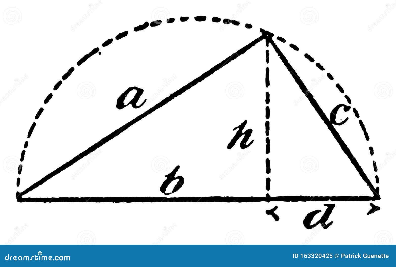 Wallpaper #PmeuAJMBSpphPi3-_adt187 Right Triangle Inscribed in a Semicircle Vintage Illustration Stock