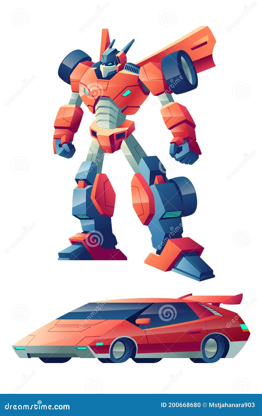 Wallpaper #HWcK_pIBSpphPi3-ZJ540 Robot Transforming in Sport Car Cartoon Vector Stock Vector