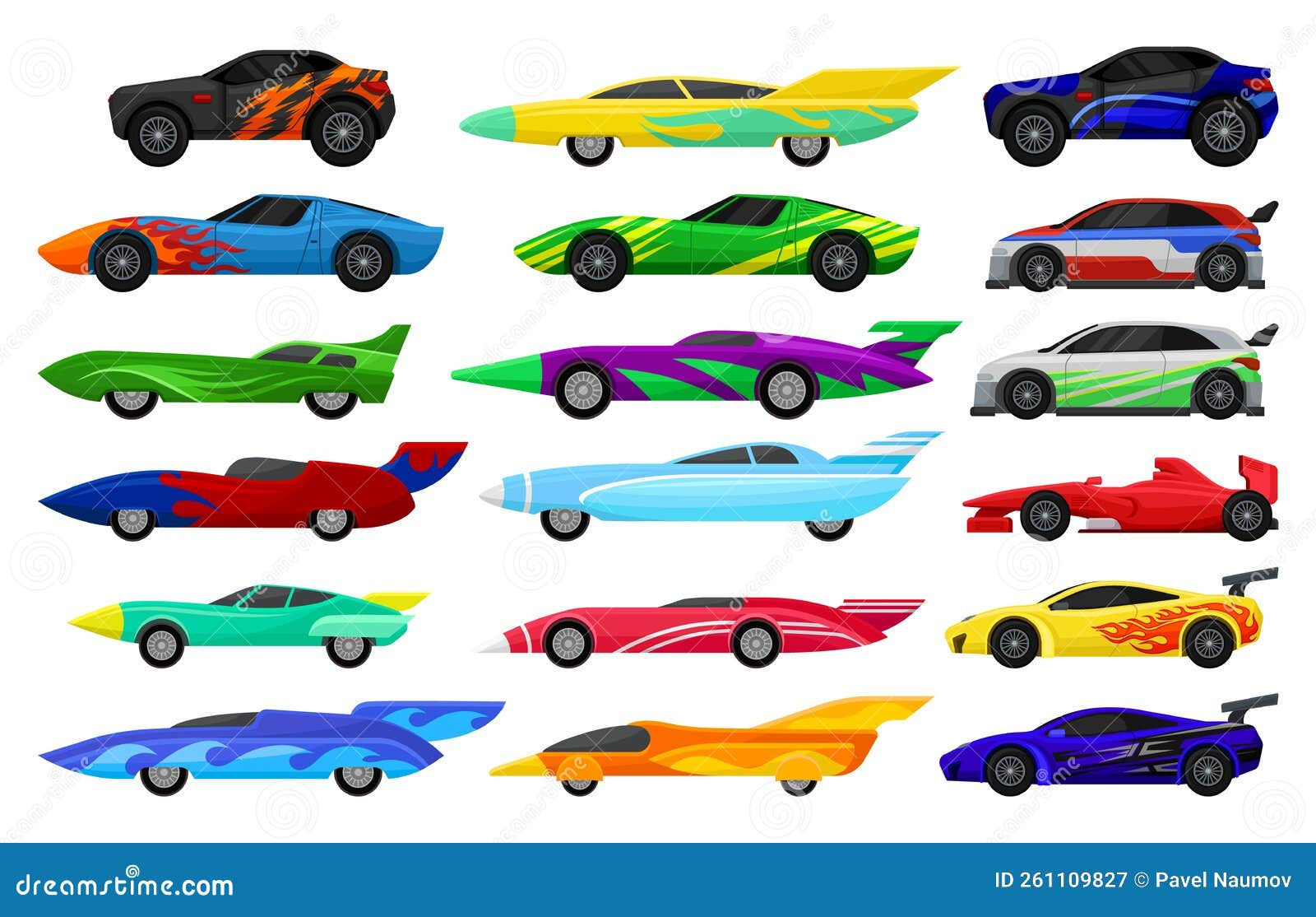 Wallpaper #vZkqP5MBUcASHT6n8svg352 Race Car Colorful Model for Road Speed Competition Side View Big Vector