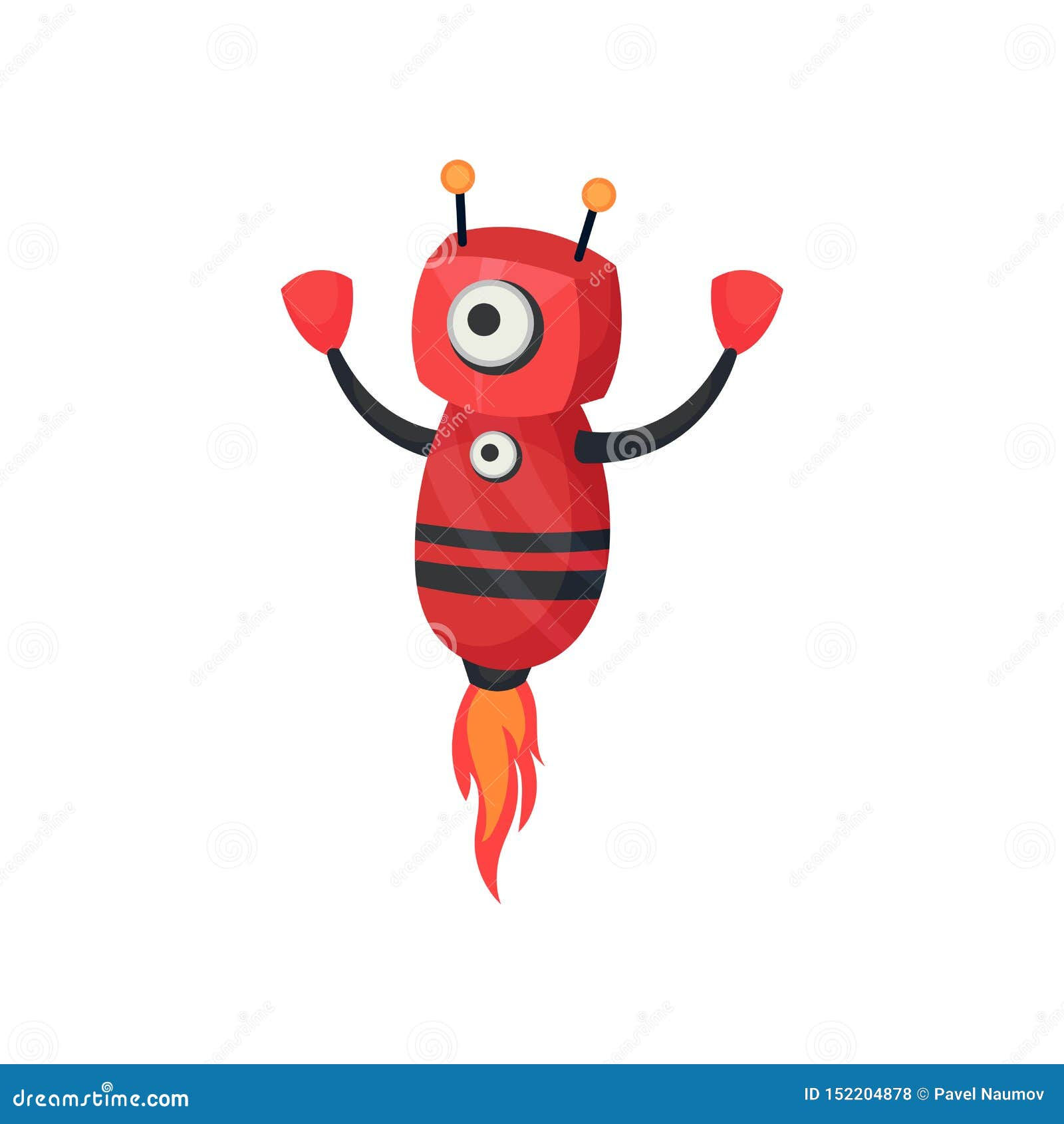 Wallpaper #vWdm9pIBSpphPi3-zYNc36 Red Robot with One Eye Vector Illustration on White Background Stock