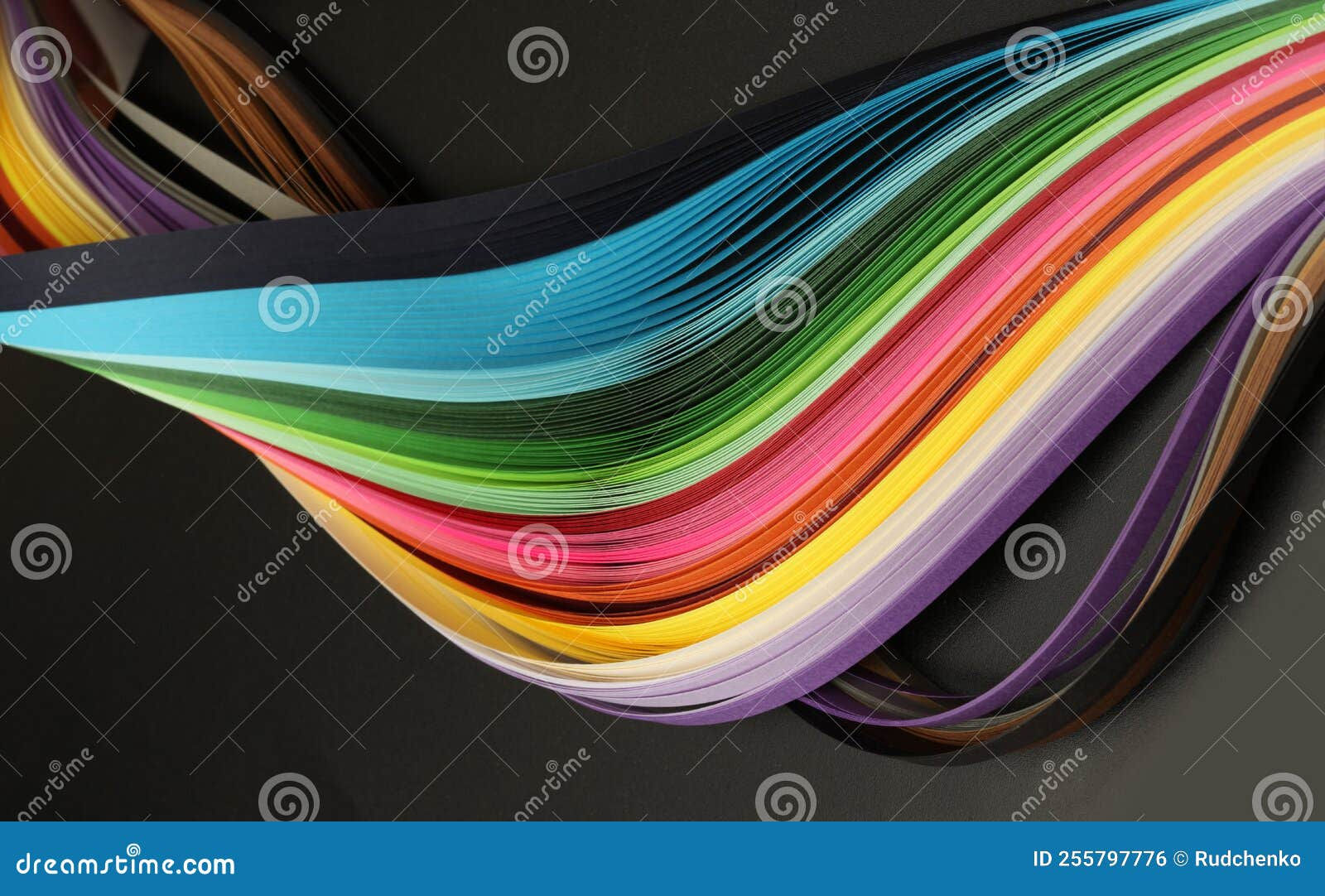 Wallpaper #OWisGZMBSpphPi3-0Bjv250 Rainbow Color Strip Wave Paper Abstract Texture Horizontal Long