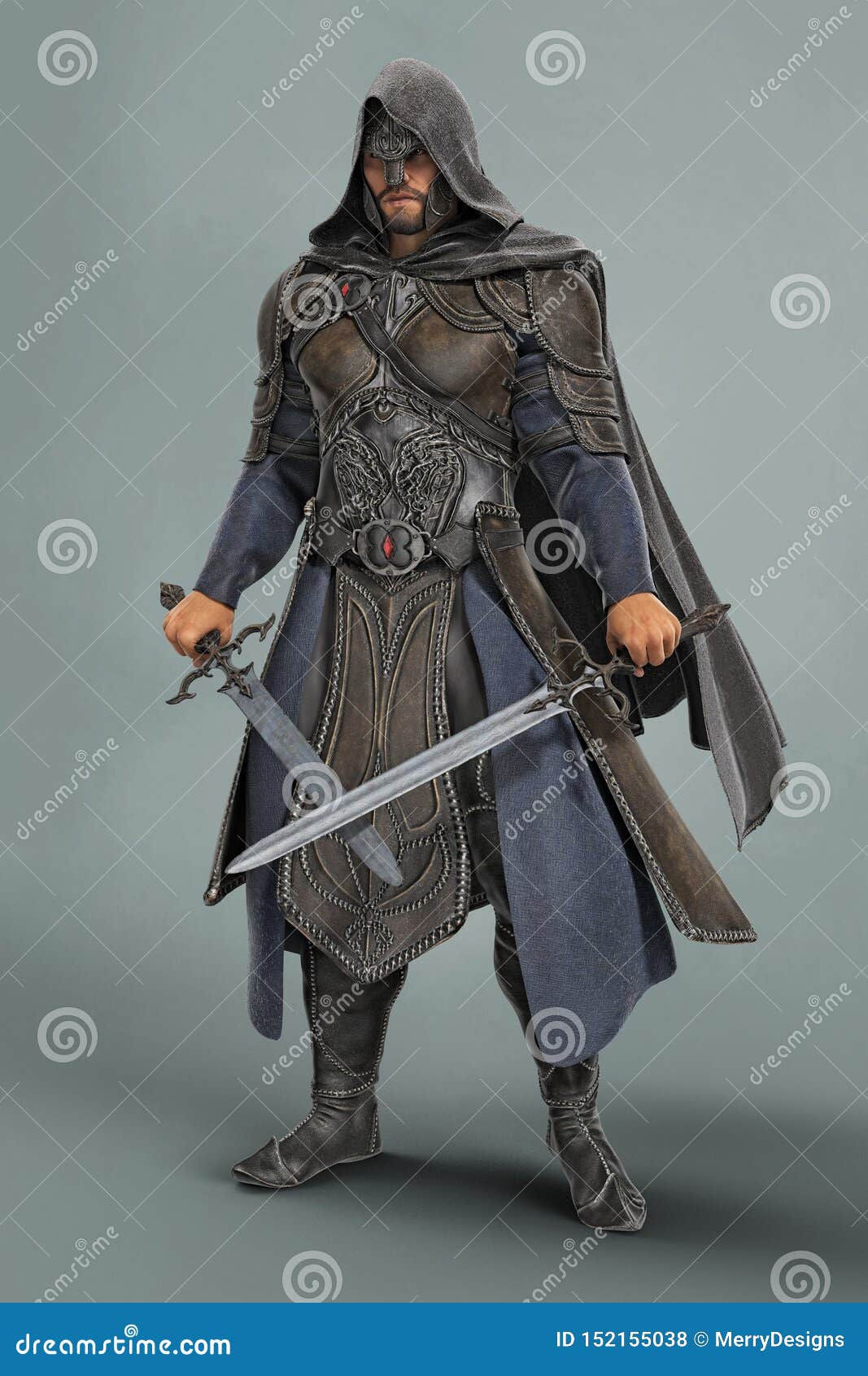 Wallpaper #qQMaZJMBpyOg8YnEmtao137 Rendering of a Fantasy Medieval Knight in Armor with Crossed Swords