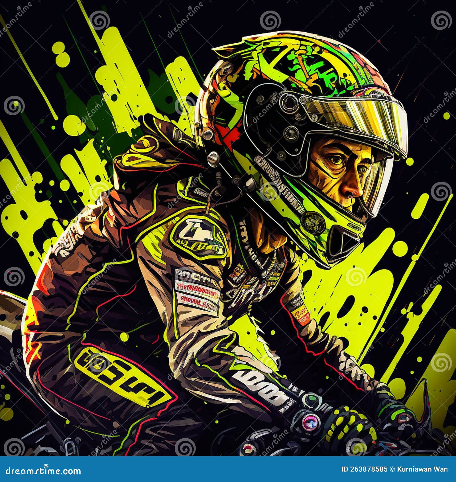 Wallpaper #shyAQJMB8JfcLg2J2fbR149 Rider Motogp Cyberpunk Style Design Logo Esport Stock Illustration