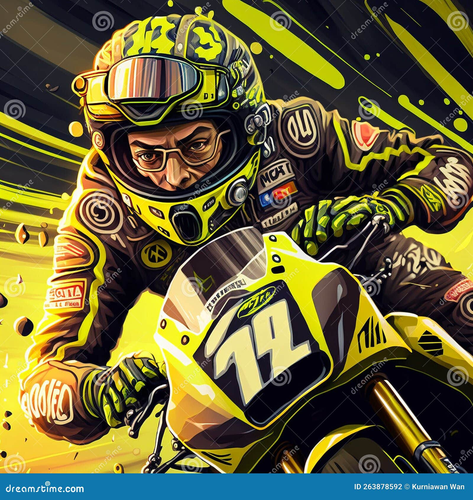 Wallpaper #shyAQJMB8JfcLg2J2fbR150 Rider Motogp Cyberpunk Style Design Logo Esport Stock Illustration