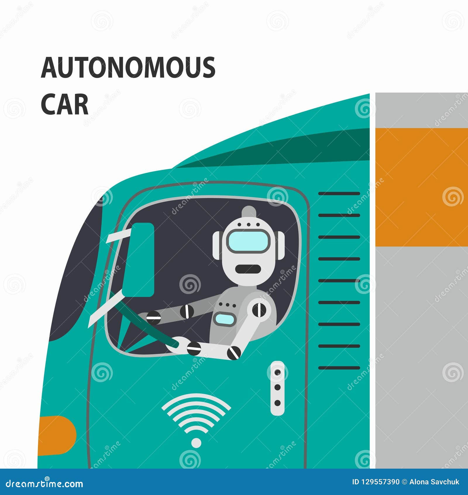 Wallpaper #HWcK_pIBSpphPi3-ZJ5419 Robot Driving a Car Vector Illustration Stock Vector Illustration