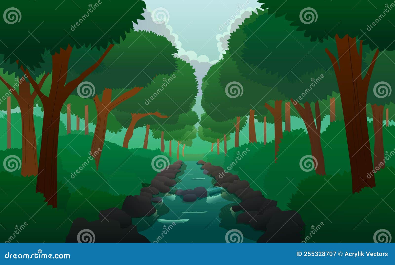 Wallpaper #gXfEJ5MB-pgBXx60hqcW215 River in the Forest Vector Illustration Stock Vector Illustration of