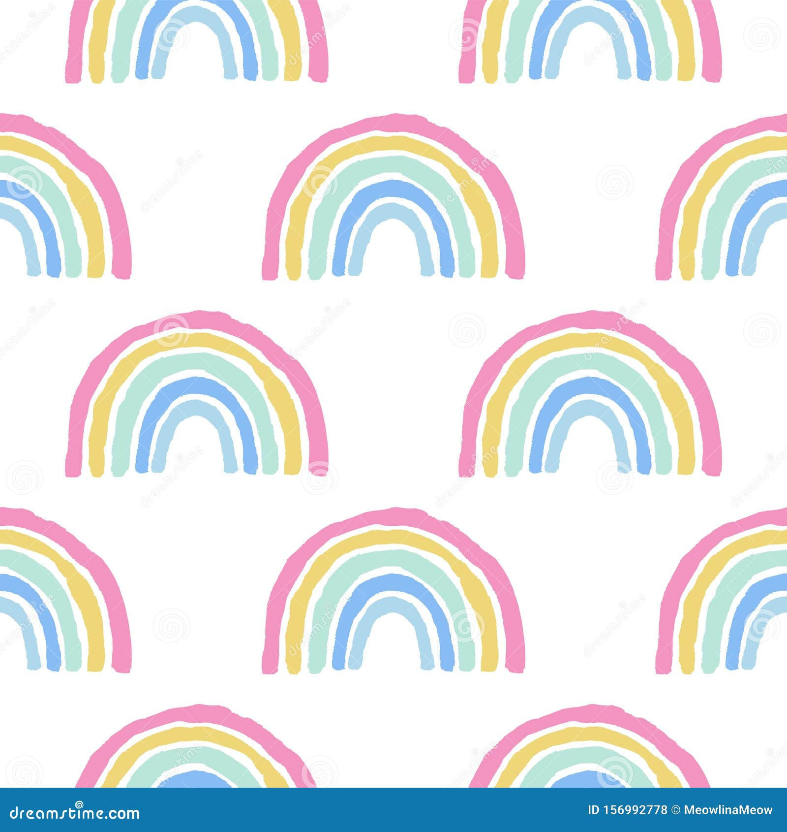 Wallpaper #_2eP9ZIBSpphPi3-1n_c282 Rainbow Cute Seamless Pattern on White Background Stock Illustration