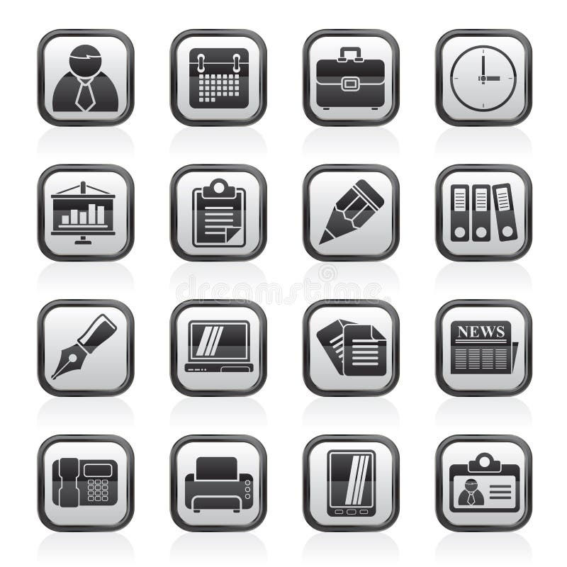 Wallpaper #wZyy4ZIBZHQxiYarrLy492 Black an White Business and Office Icons Stock Vector Illustration of