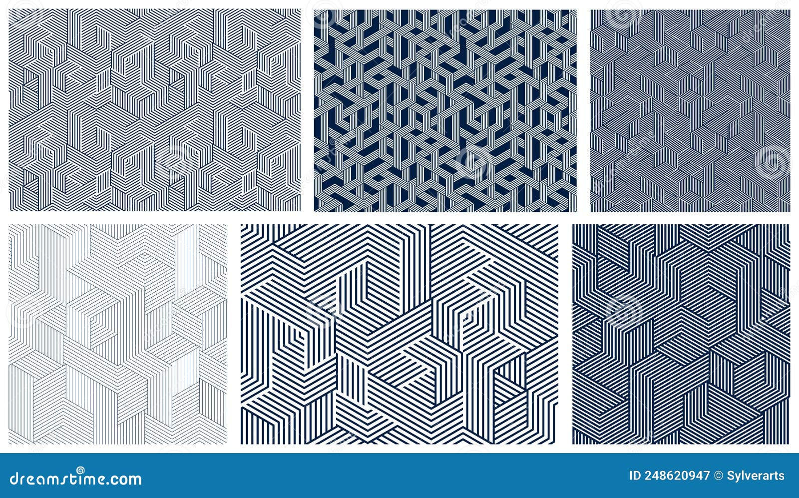 Wallpaper #1GfmC5MBSpphPi3-WtvR261 3D Cubes Seamless Patterns Vector Backgrounds Set Lined Dimensional