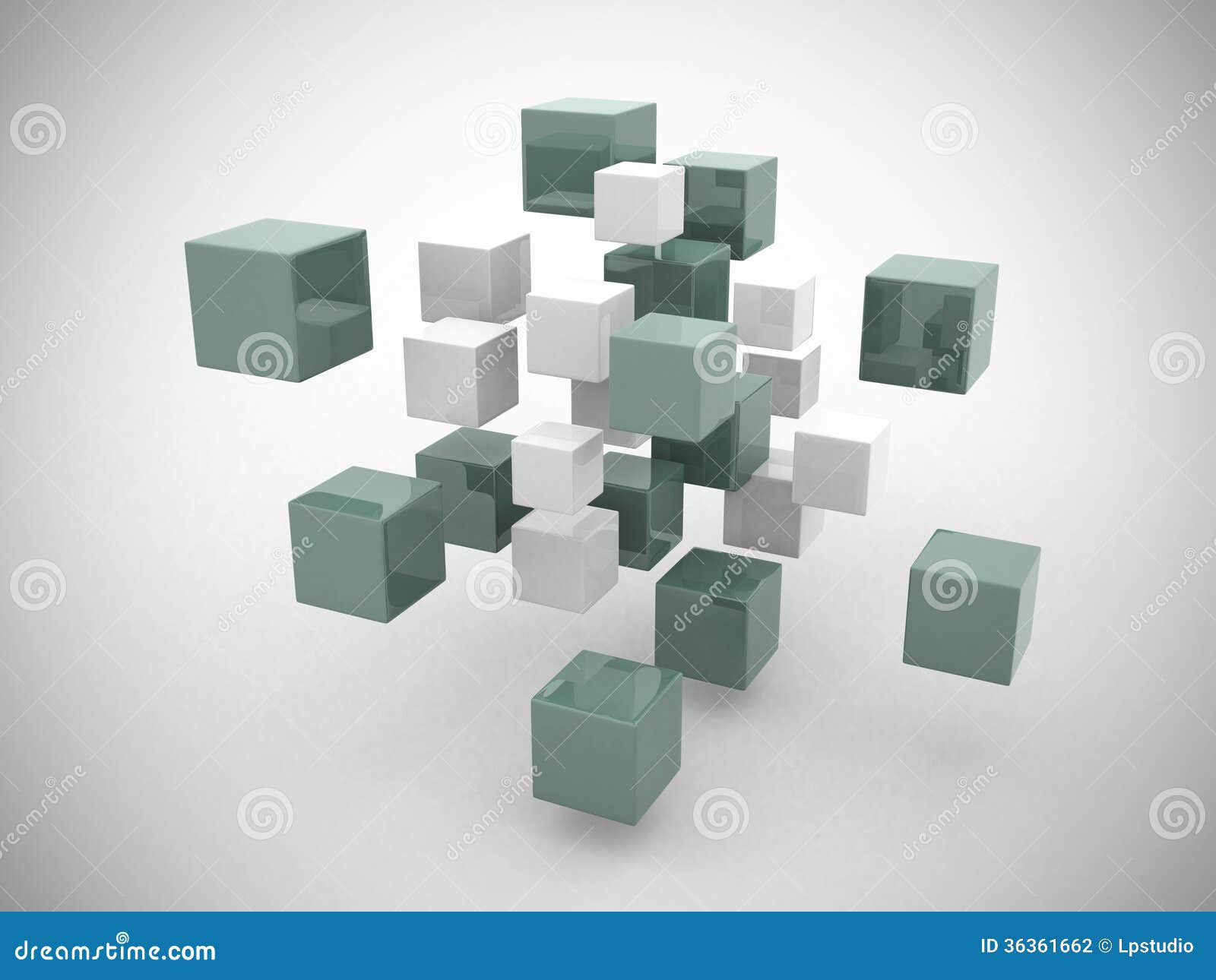 Wallpaper #_2cZC5MBSpphPi3-tdcF37 3D Abstract Geometric Shapes from Cubes Stock Illustration