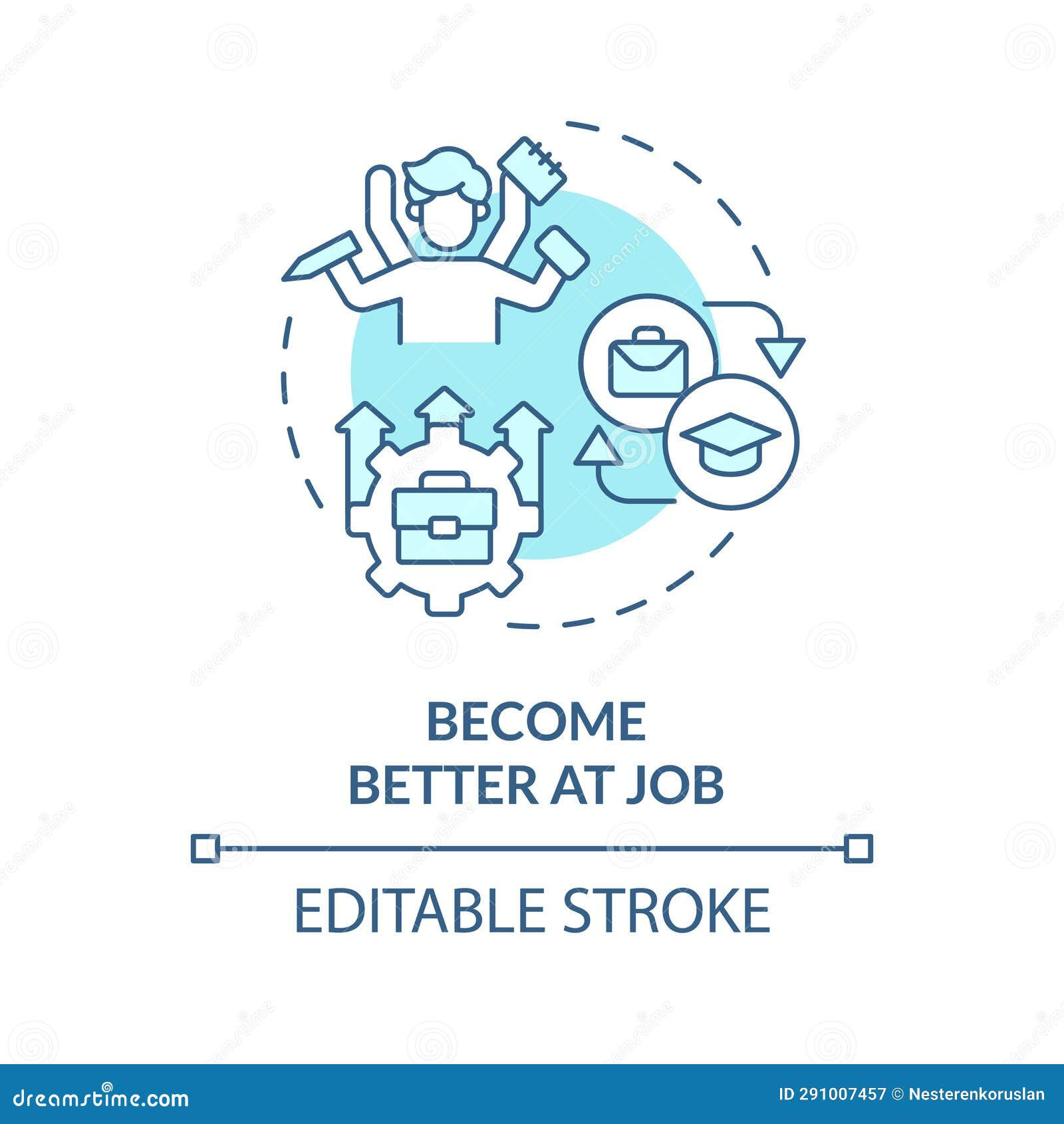 Wallpaper #___Pa5MB3lSXT3zUD-gs300 2d Blue Linear Icon Become Better at Job Concept Stock Illustration
