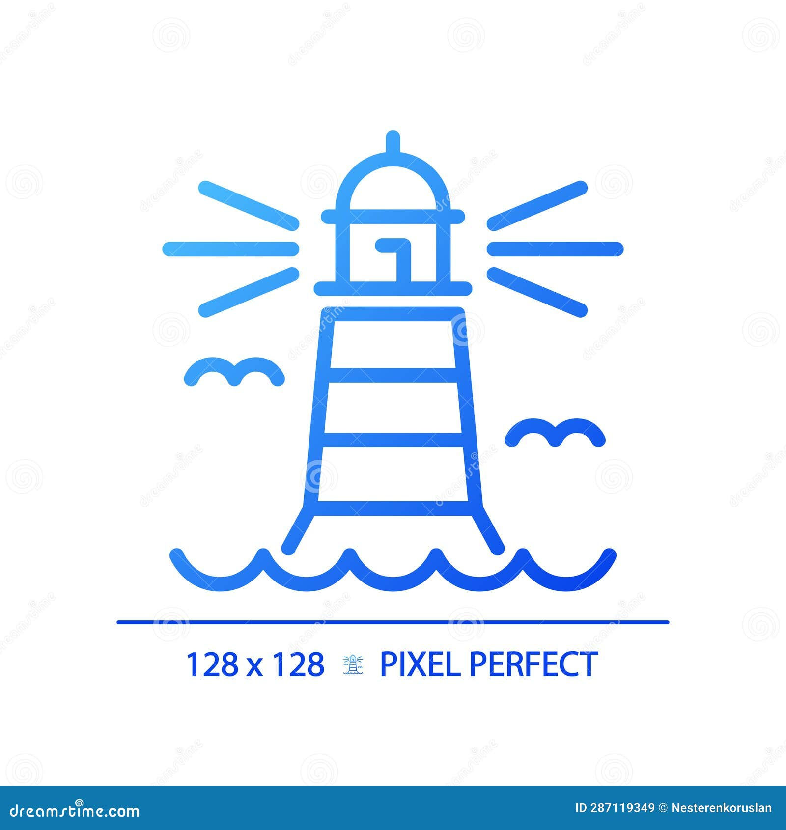 Wallpaper #___Pa5MB3lSXT3zUD-gs302 2d Blue Gradient Thin Line Lighthouse Icon Stock Illustration