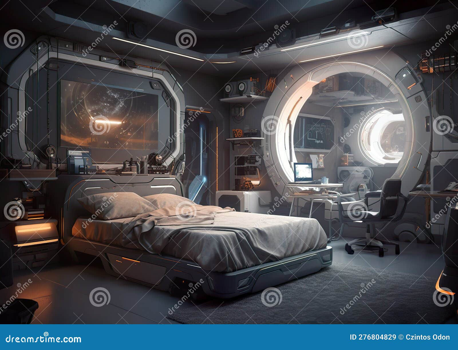 Wallpaper #JWeN-JIBSpphPi3-Nooi262 A 3D Sci Fi Bedroom Very Nice Clean Lines Characterize the Interior