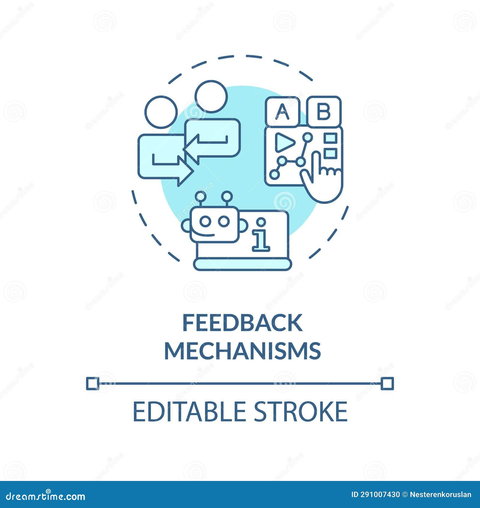 Wallpaper #___Pa5MB3lSXT3zUD-gs327 2d Blue Thin Linear Icon Feedback Mechanisms Concept Stock Vector