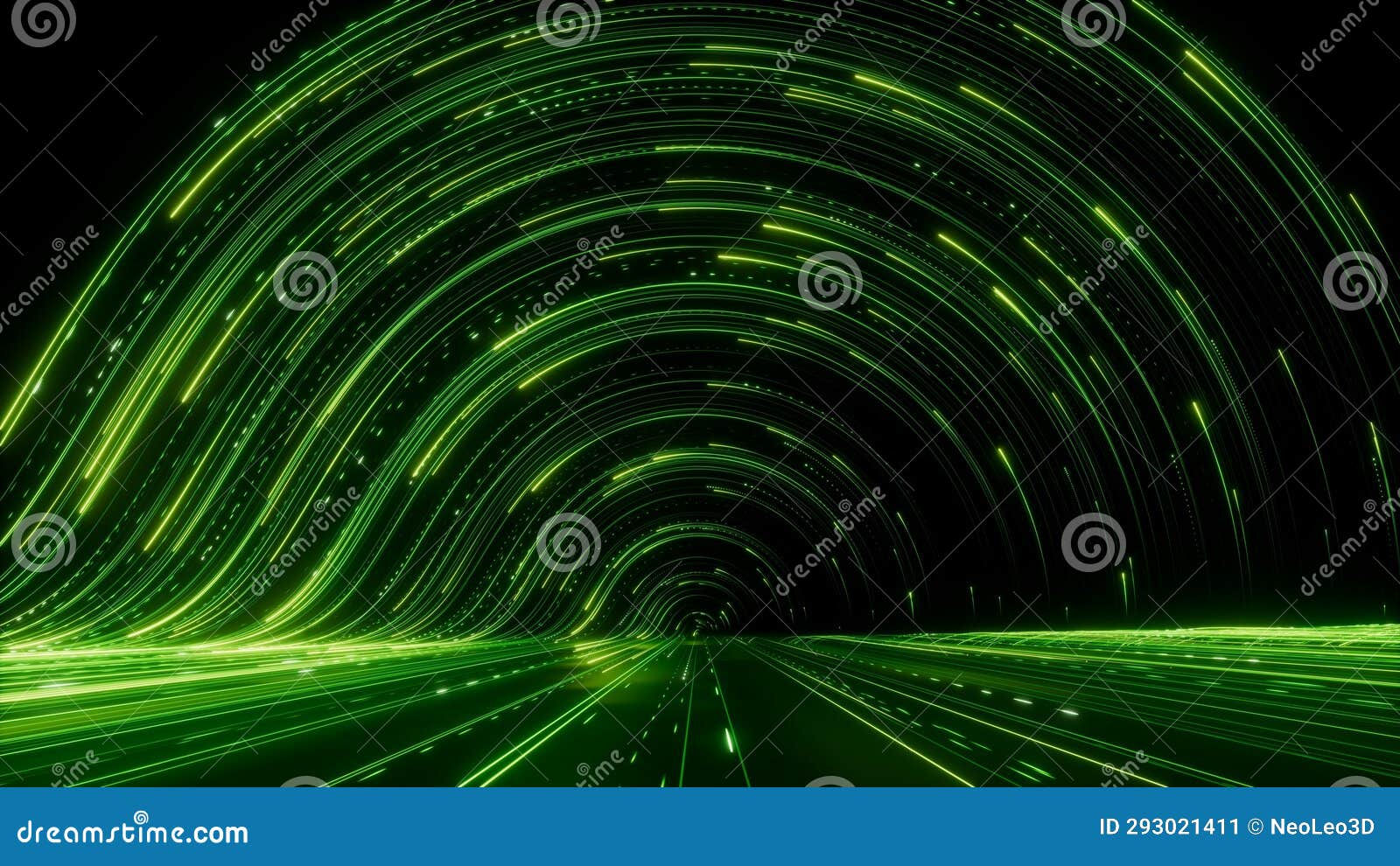 Wallpaper #LWek7JIBSpphPi3-nlTW303 3D Render Abstract Neon Wallpaper Green Glowing Lines Over Black