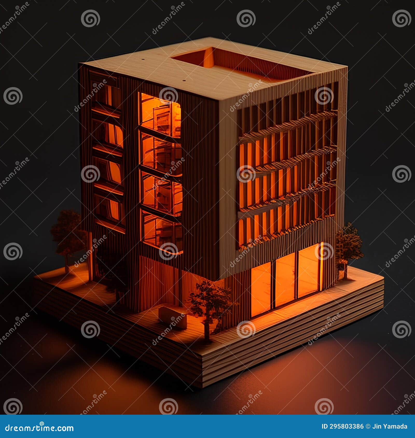 Wallpaper #aWfA6pIBSpphPi3-sEia243 3D Model of a City Building on a Dark Background 3D Rendering Stock