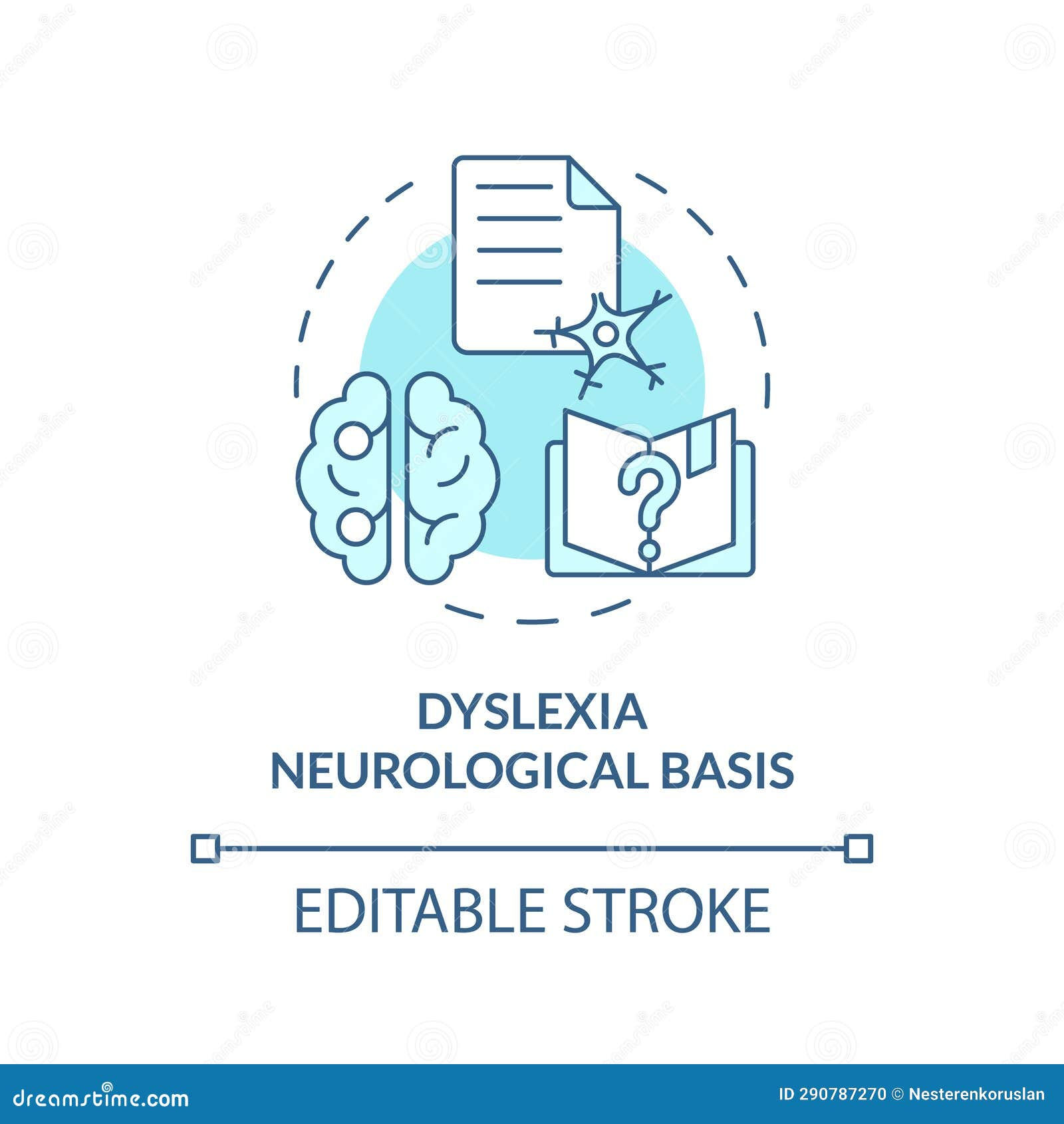 Wallpaper #___Pa5MB3lSXT3zUD-gs333 2d Blue Icon Dyslexia Neurological Basis Concept Stock Illustration