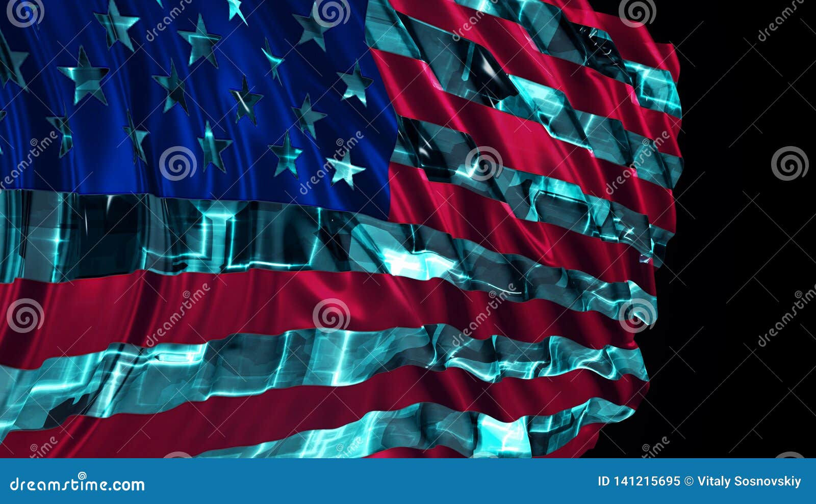 Wallpaper #GmdZ85IBSpphPi3-UHWP16 3D Rendering of American Flag Made in Cyber Style the Flag Develops