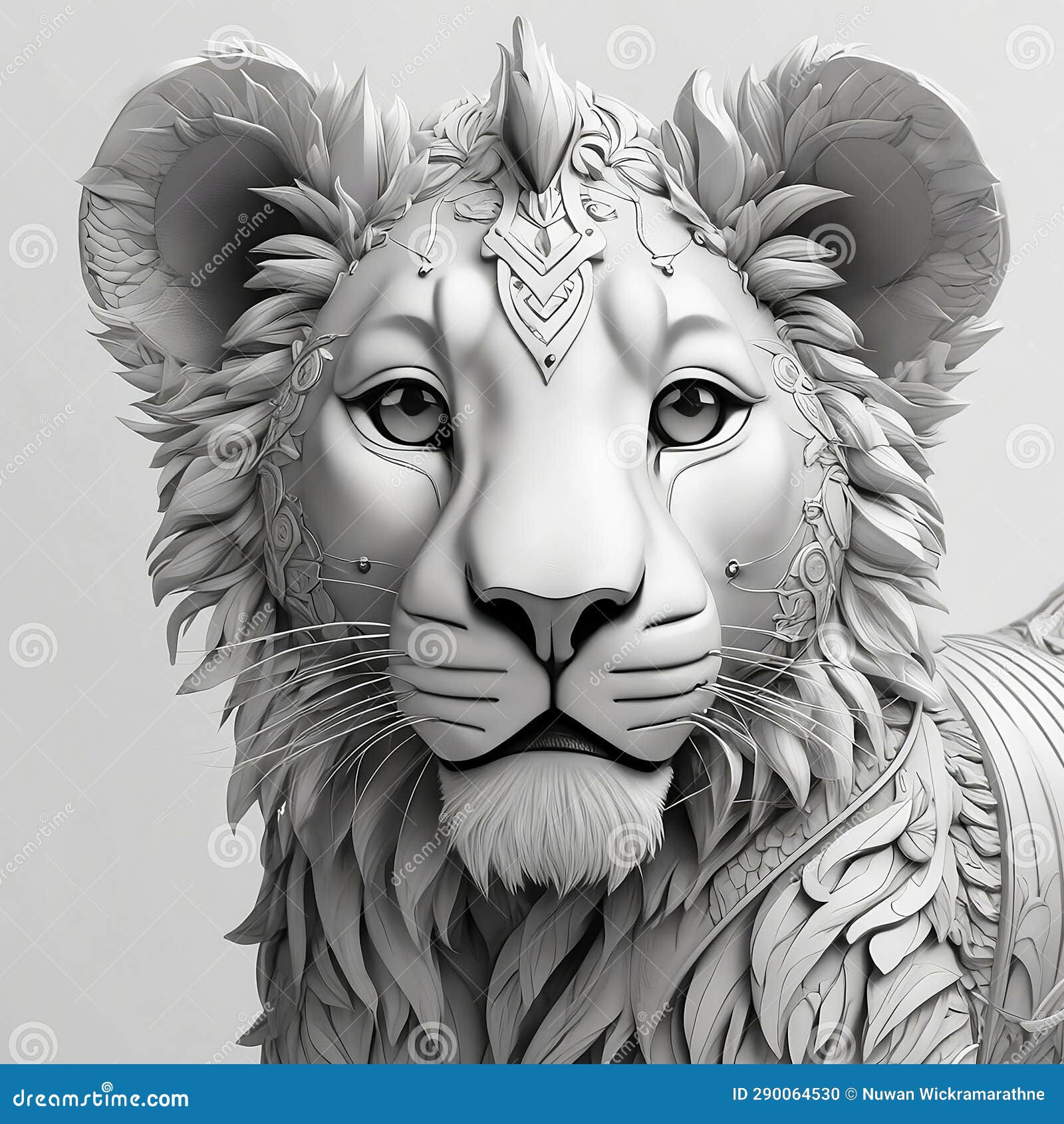 Wallpaper #v2f5DpMBSpphPi3-6exg78 Dive into a 3D Coloring Adventure with a Playful Lion in This