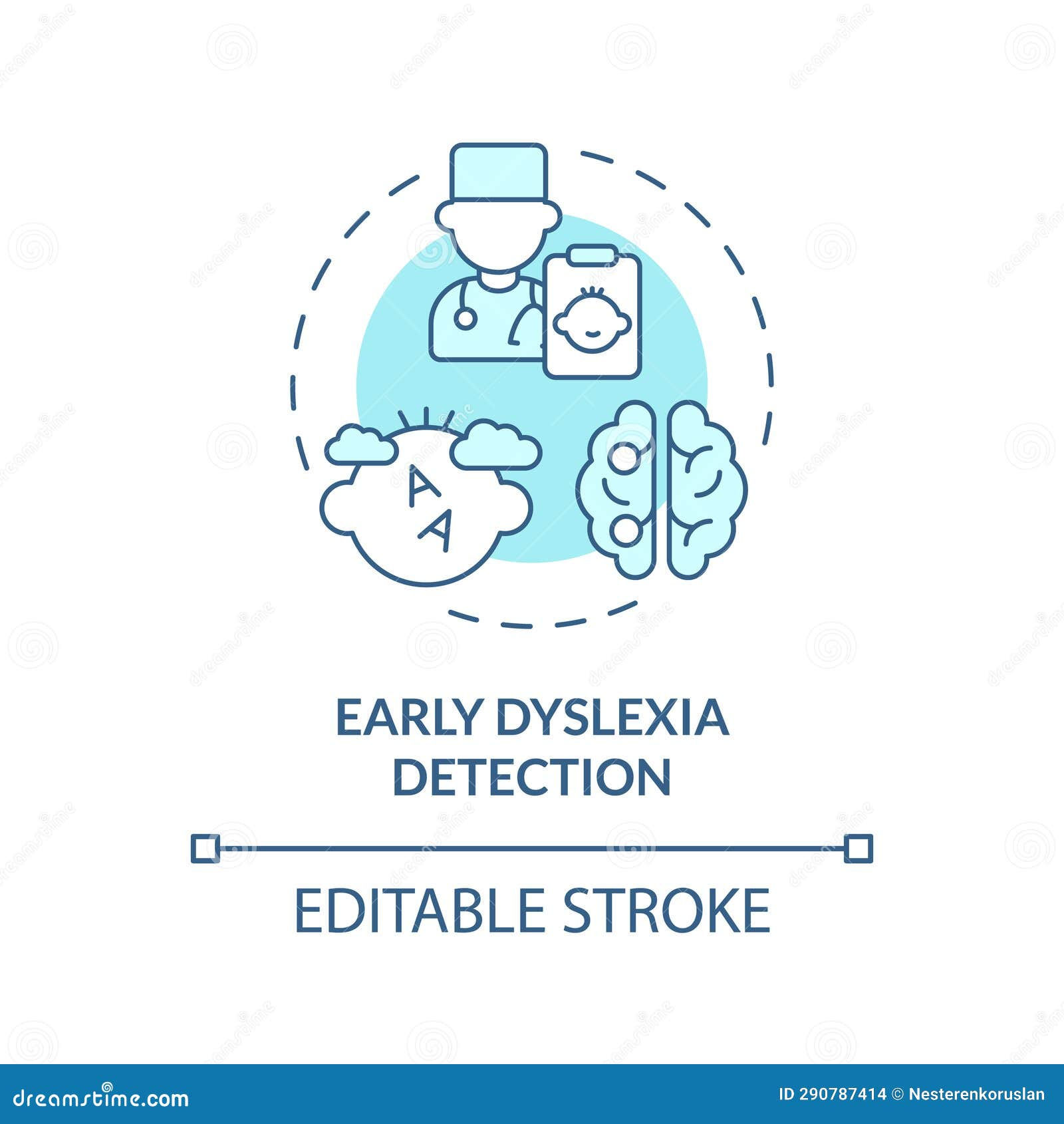 Wallpaper #___Pa5MB3lSXT3zUD-gs320 2d Blue Line Icon Early Dyslexia Detection Concept Stock Illustration