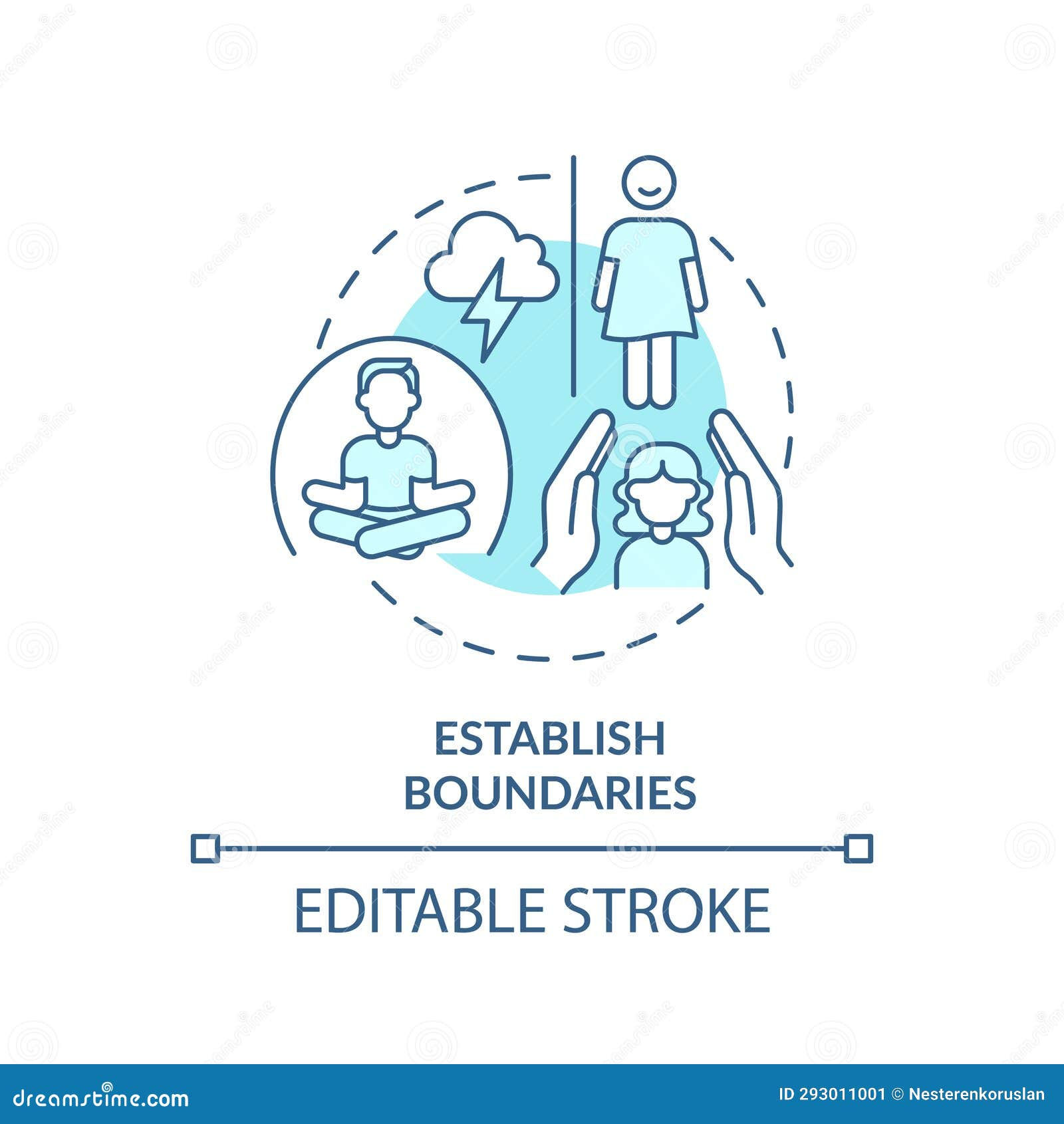Wallpaper #___Pa5MB3lSXT3zUD-gs309 2d Blue Line Icon Establish Boundaries Concept Stock Illustration