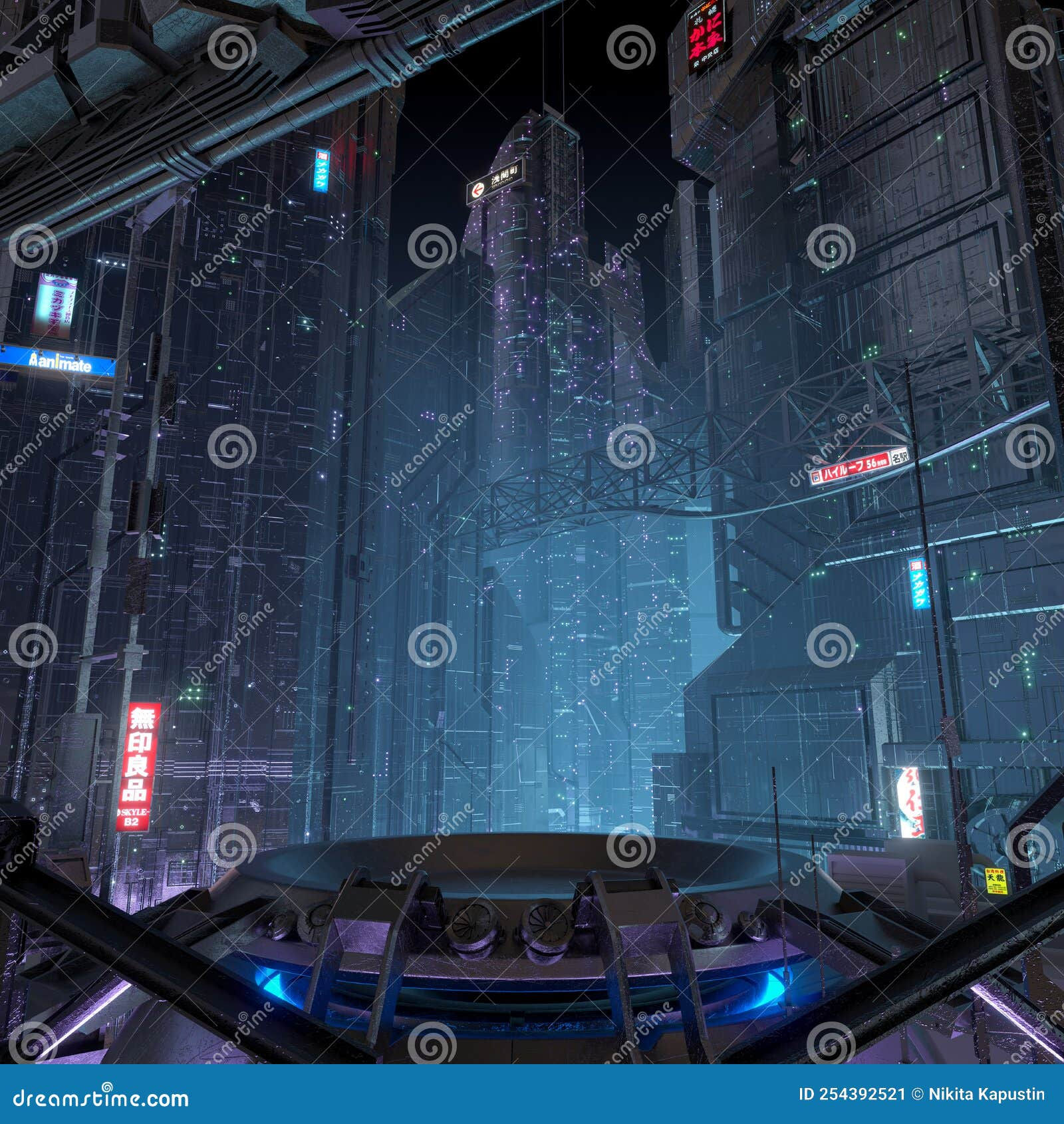 Wallpaper #sGf07JIBSpphPi3-g1XU344 Dark Futuristic Sci Fi Scene with Skyscraper Building and Mechanical
