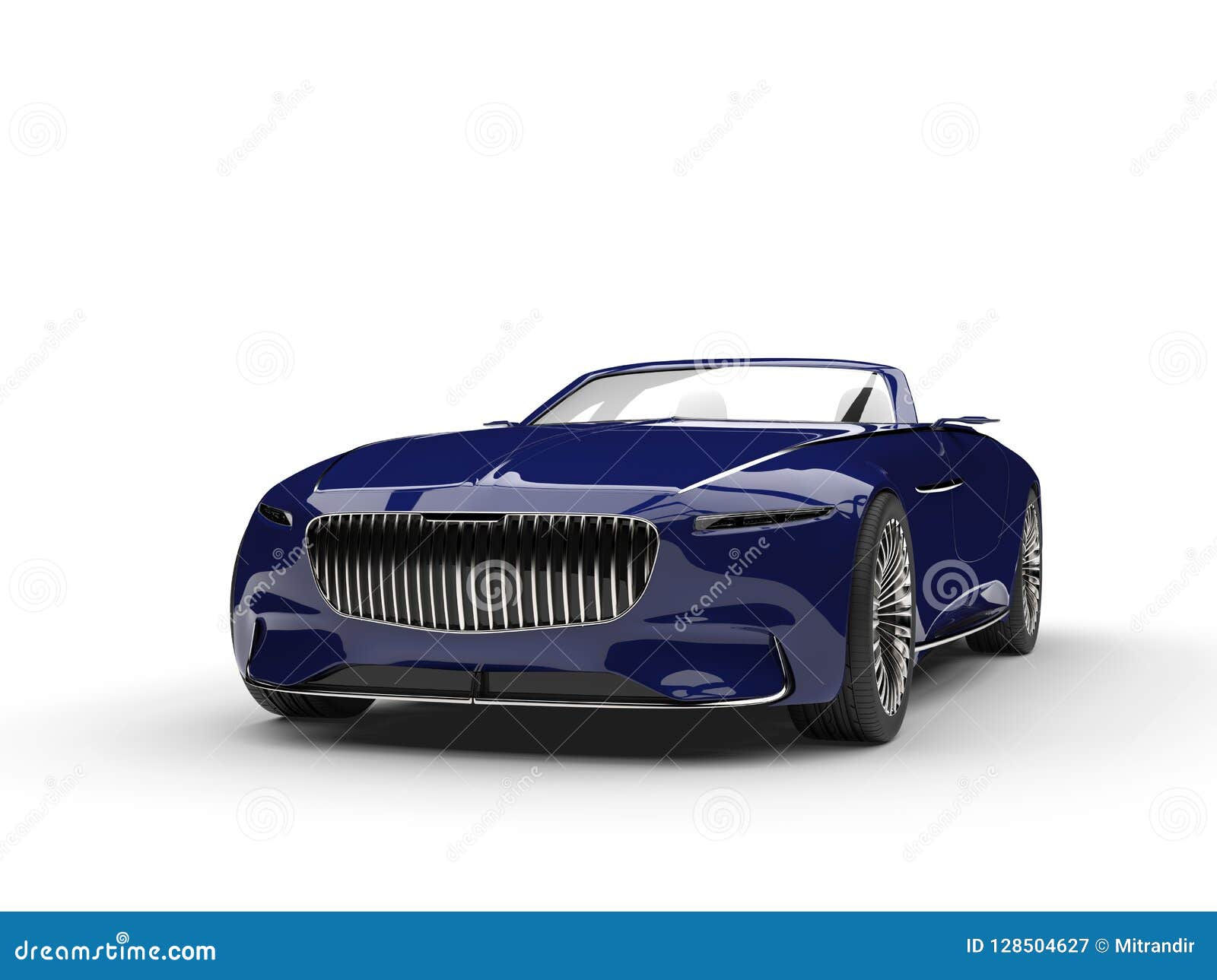 Wallpaper #QWd37pIBSpphPi3-ql0r35 Deep Dark Blue Modern Convertible Concept Car Front View Stock