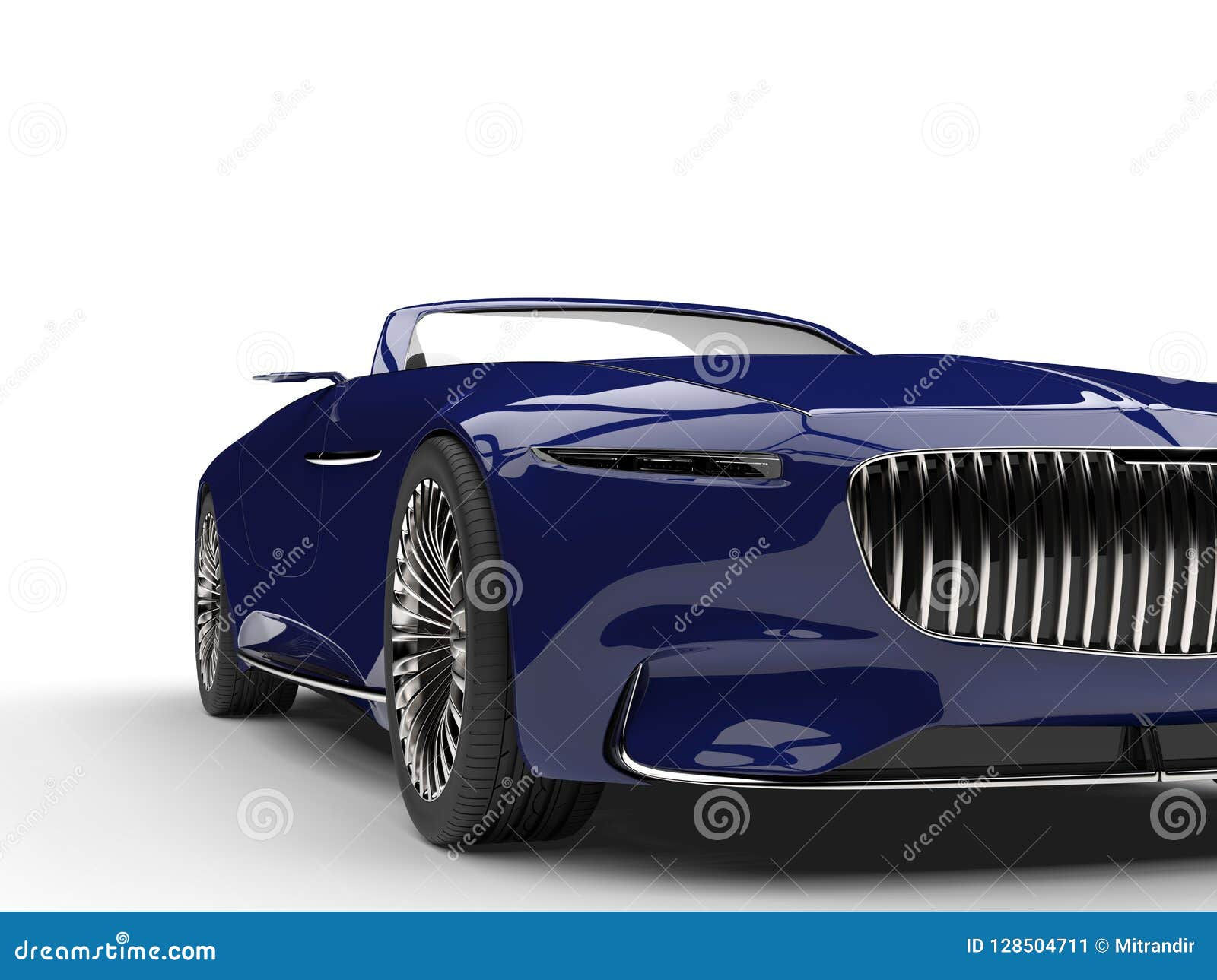 Wallpaper #QWd37pIBSpphPi3-ql0r8 Deep Dark Blue Modern Convertible Concept Car Front View Closeup Cut