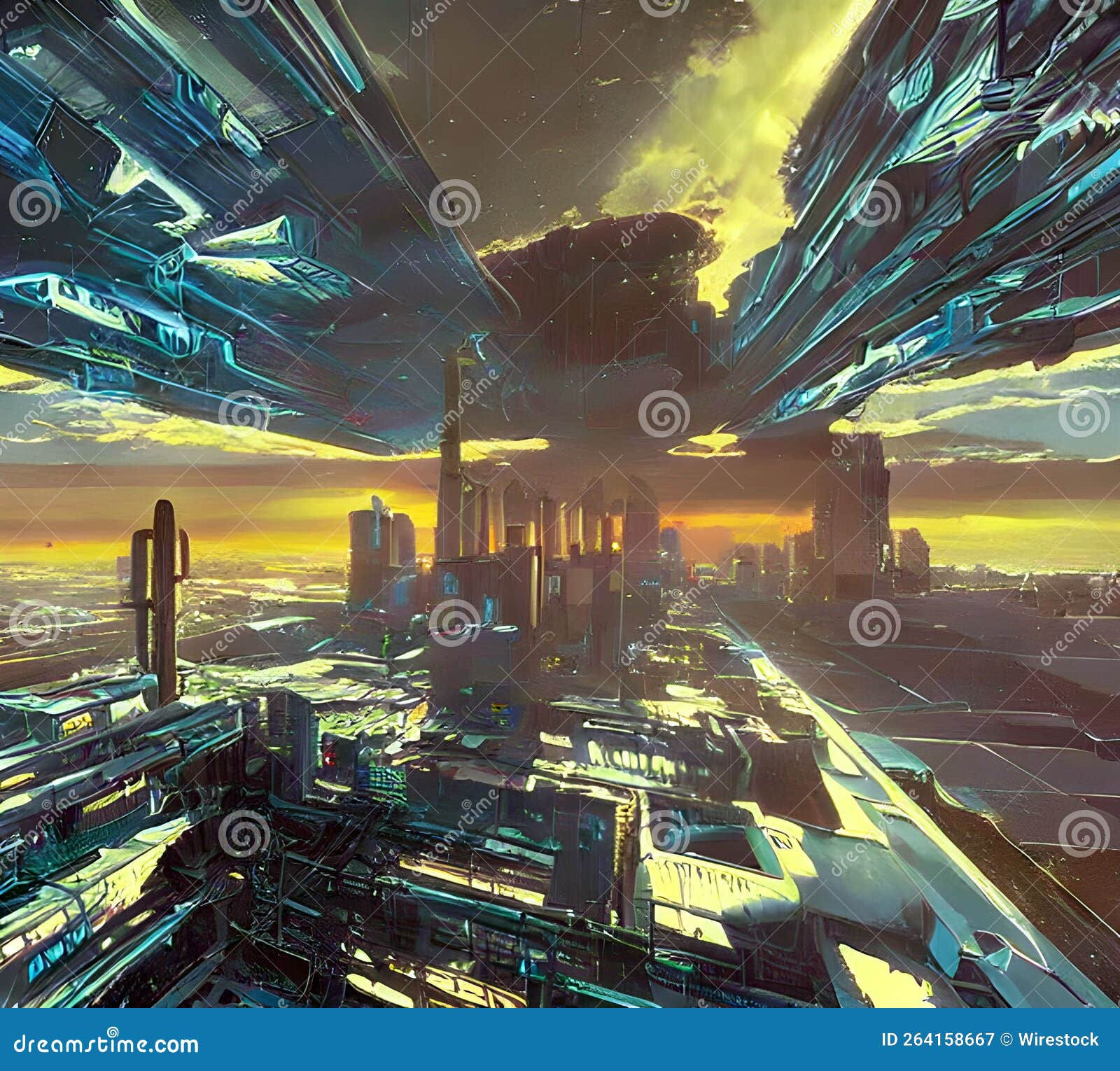 Wallpaper #sGf07JIBSpphPi3-g1XU328 Digital Illustration of a Sci Fi Cityscape with Futuristic Buildings