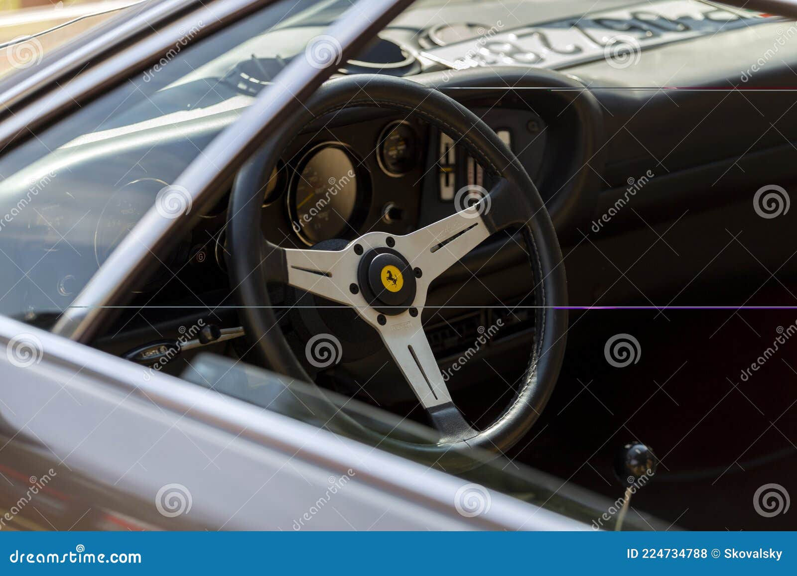 Wallpaper #5mfR9pIBSpphPi3-34Qt23 Dashboard in Ferrari 488 Spider in Retailer Showroom Editorial Photo