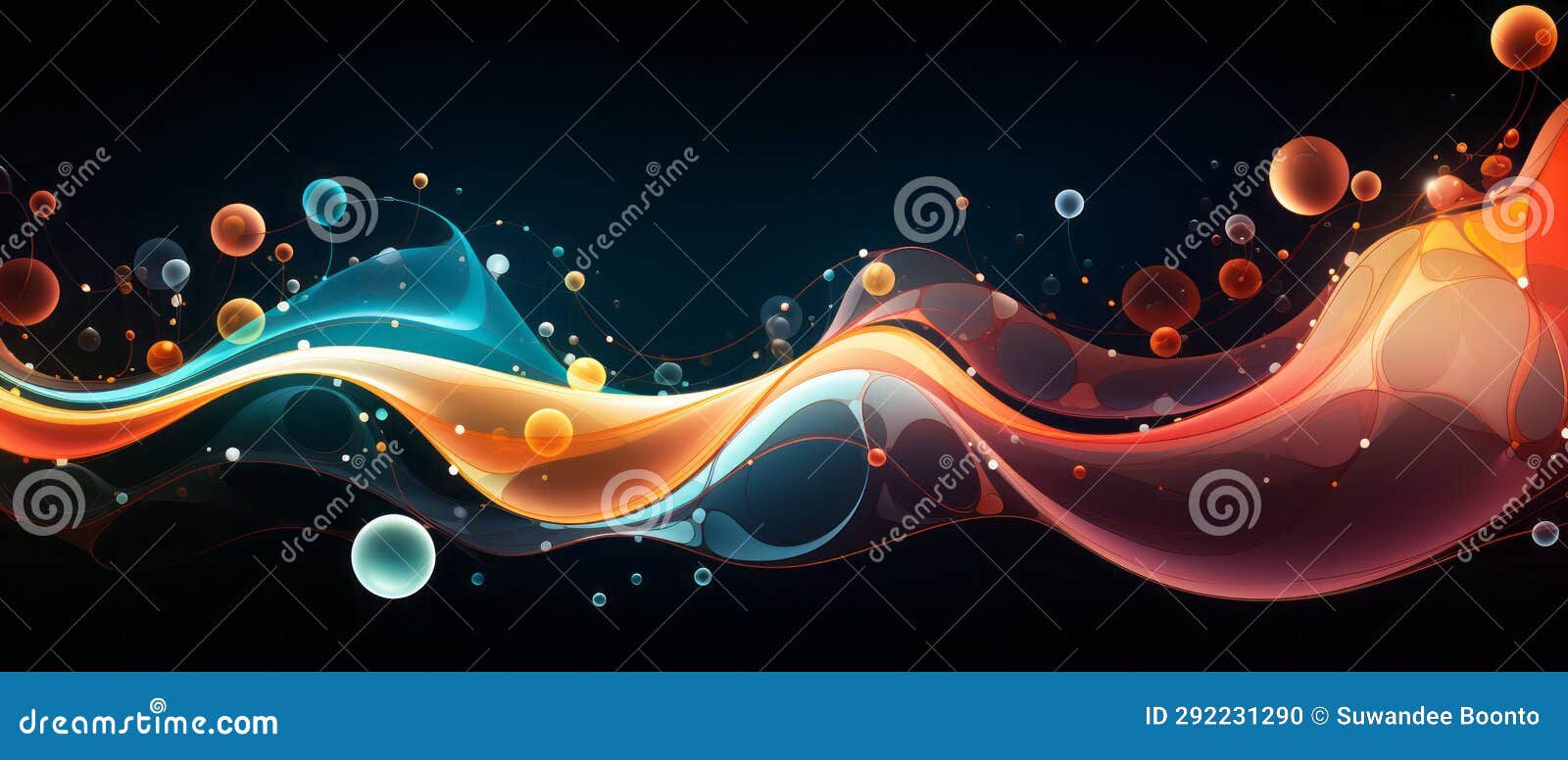 Wallpaper #OWisGZMBSpphPi3-0Bjv170 Digital Abstract Colorful Wave on Black Background Stock Illustration