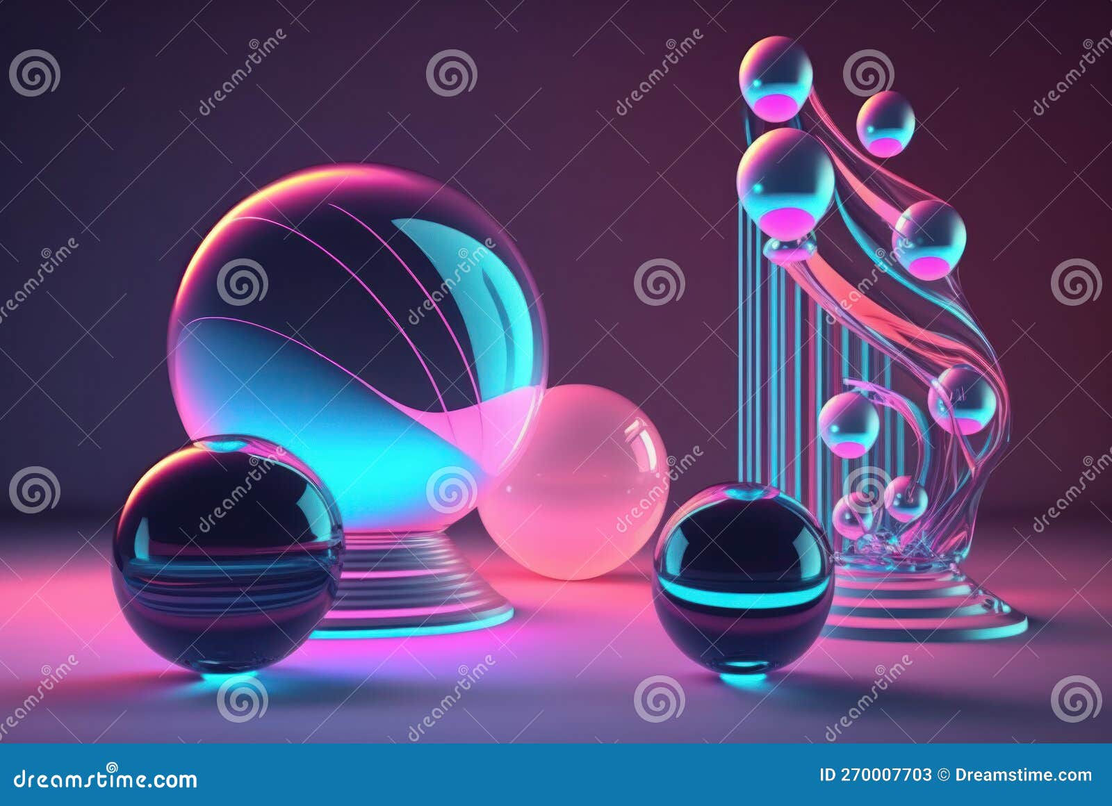 Wallpaper #VywZSpMB0E1QgA7wsvWg275 3D Render Realistic Neon Lights Lines and Bubbles Background Vector