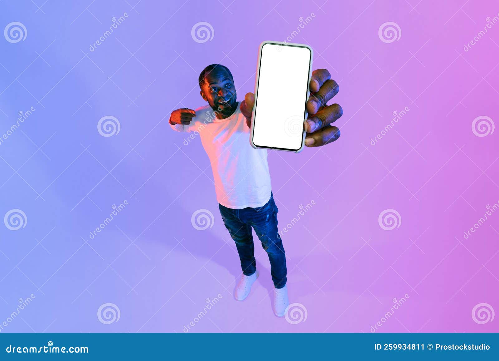 Wallpaper #IWf6_JIBSpphPi3-lZoB226 Excited Black Man Pointing at Smartphone Mockup Stock Image Image of