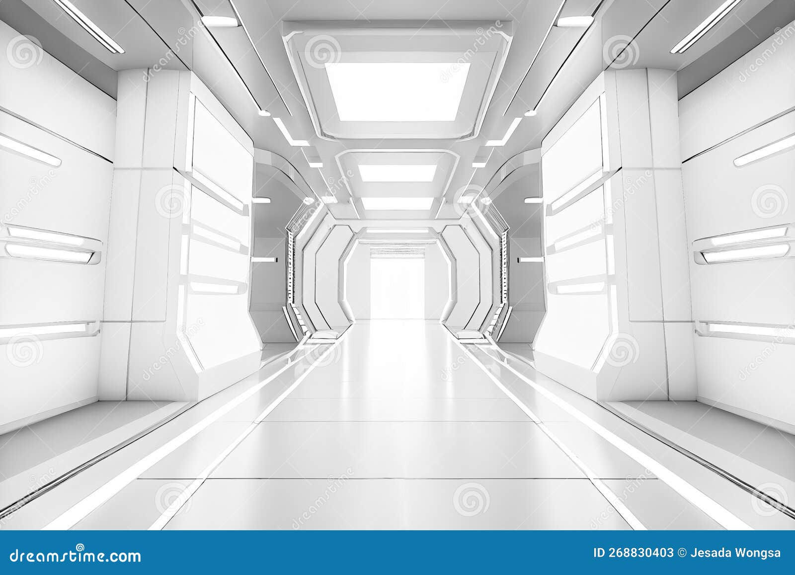 Wallpaper #sGf07JIBSpphPi3-g1XU40 Empty White Empty Sci Fi Modern Futuristic Hallway in Modern Building