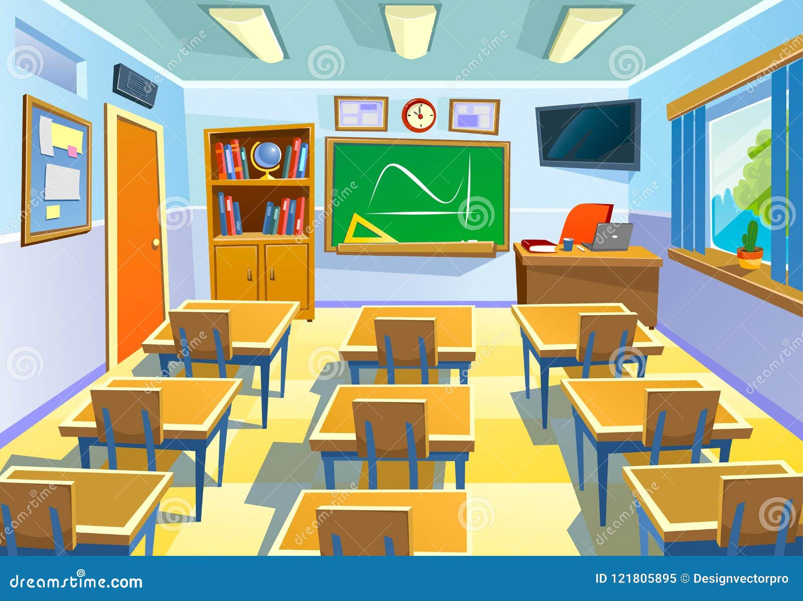 Wallpaper #MWcjC5MBSpphPi3-X9jd128 Empty Classroom Background in Cartoon Style Class Room Colorful Stock
